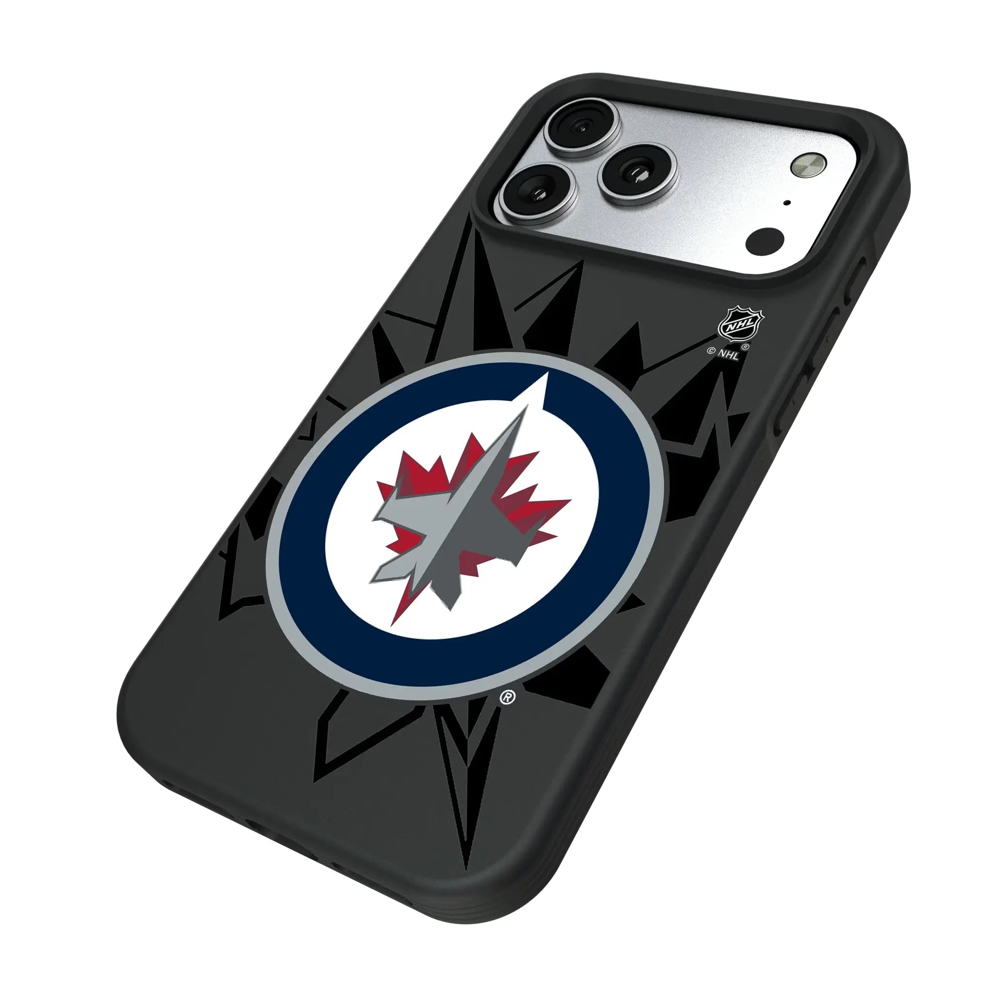 Winnipeg Jets Monocolor Tilt iPhone Bump Phone Case for Apple iPhone - Isometric View#Device_iPhone 17 Pro Max