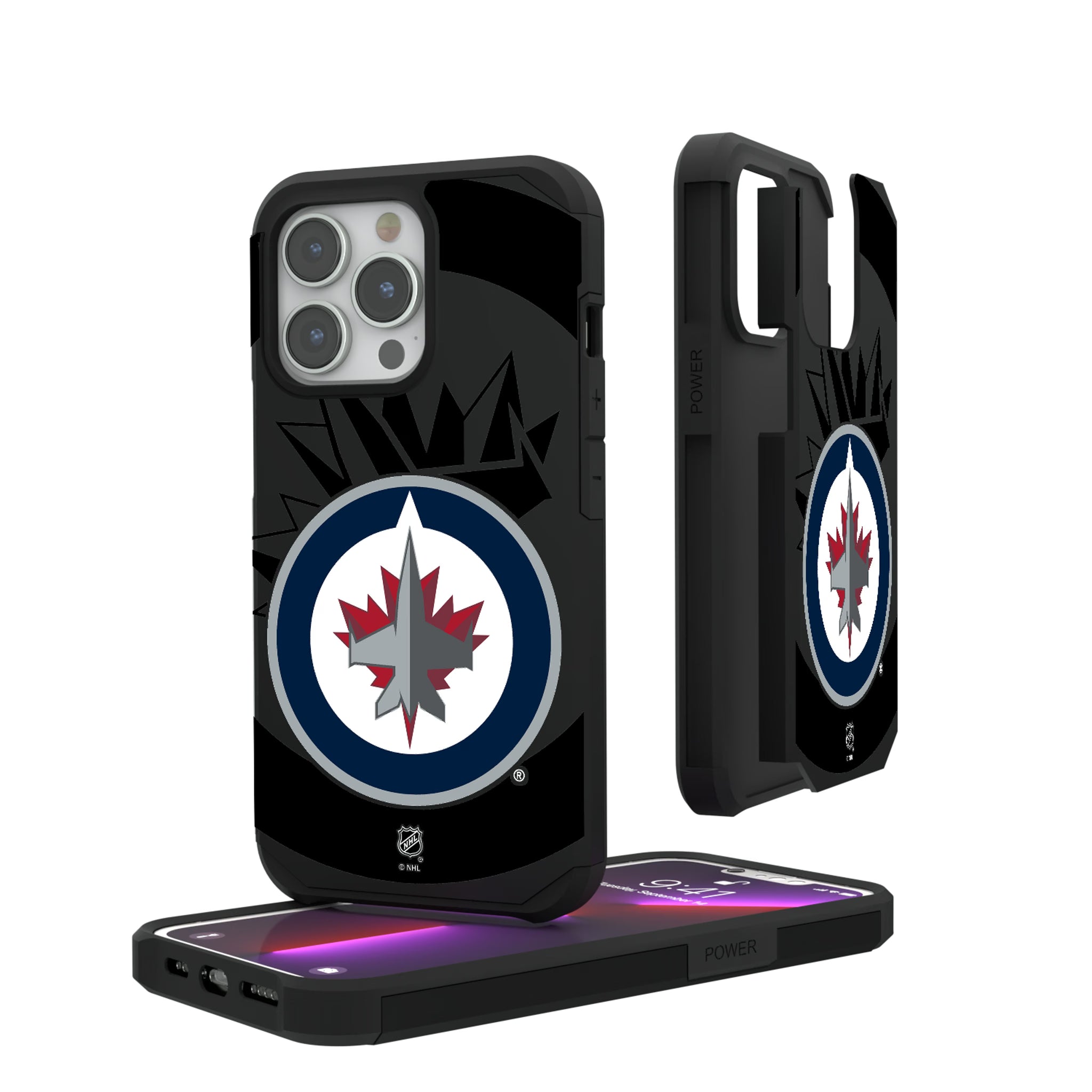 Winnipeg Jets Monocolor Tilt iPhone Rugged Phone Case for Apple iPhone