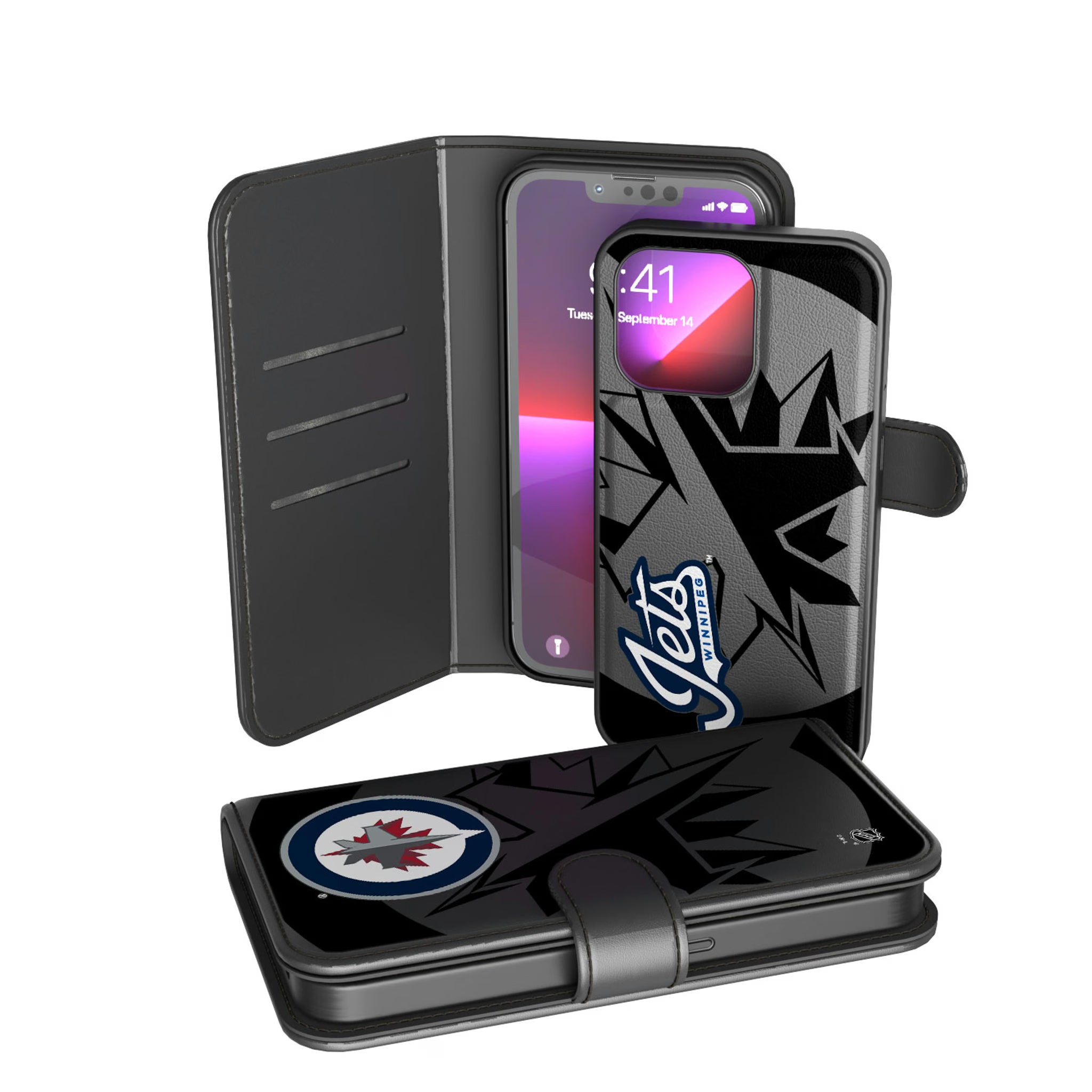 Winnipeg Jets Monocolor Tilt iPhone Wallet Phone Case for Apple iPhone
