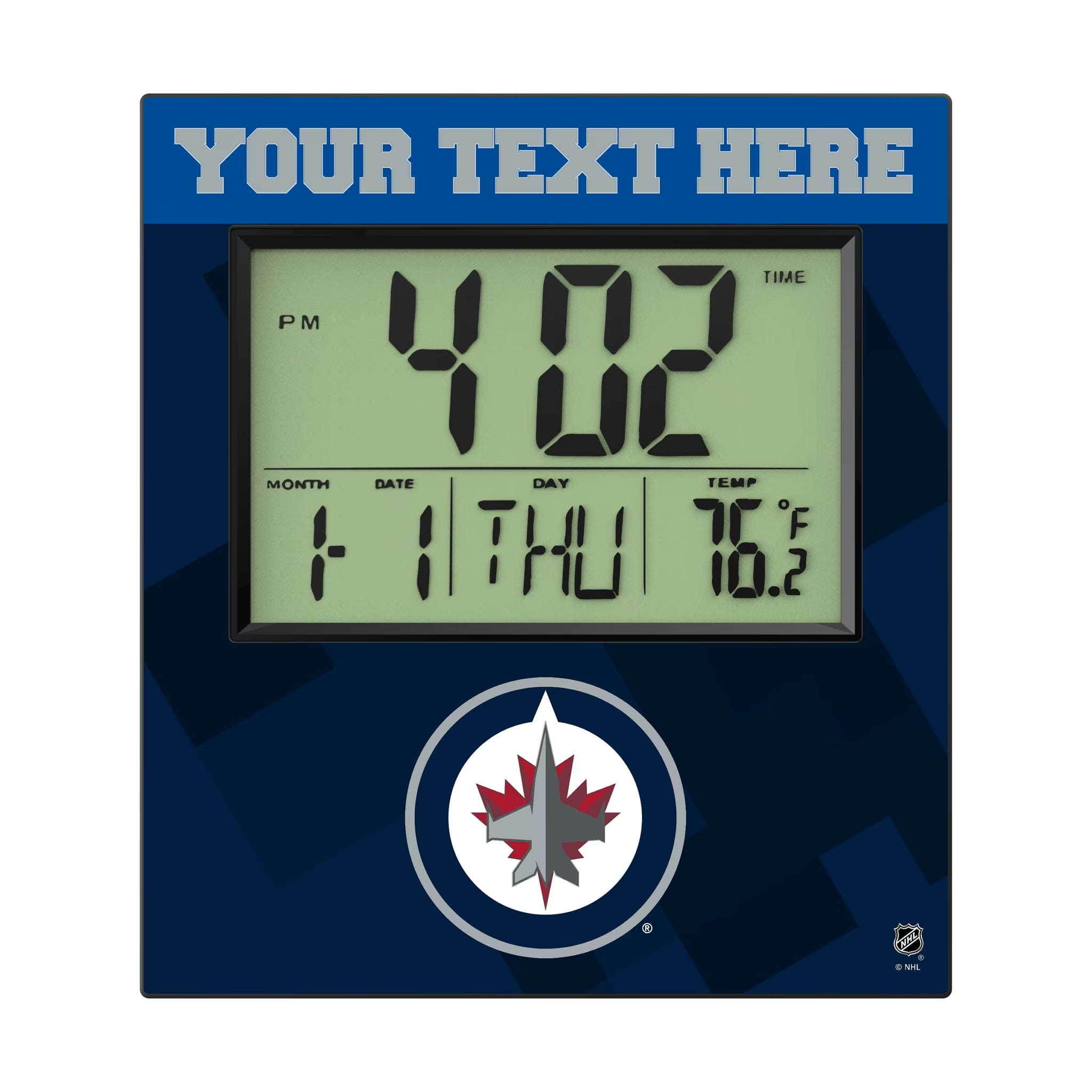 Winnipeg Jets Personalized Color Block Wall Clock
