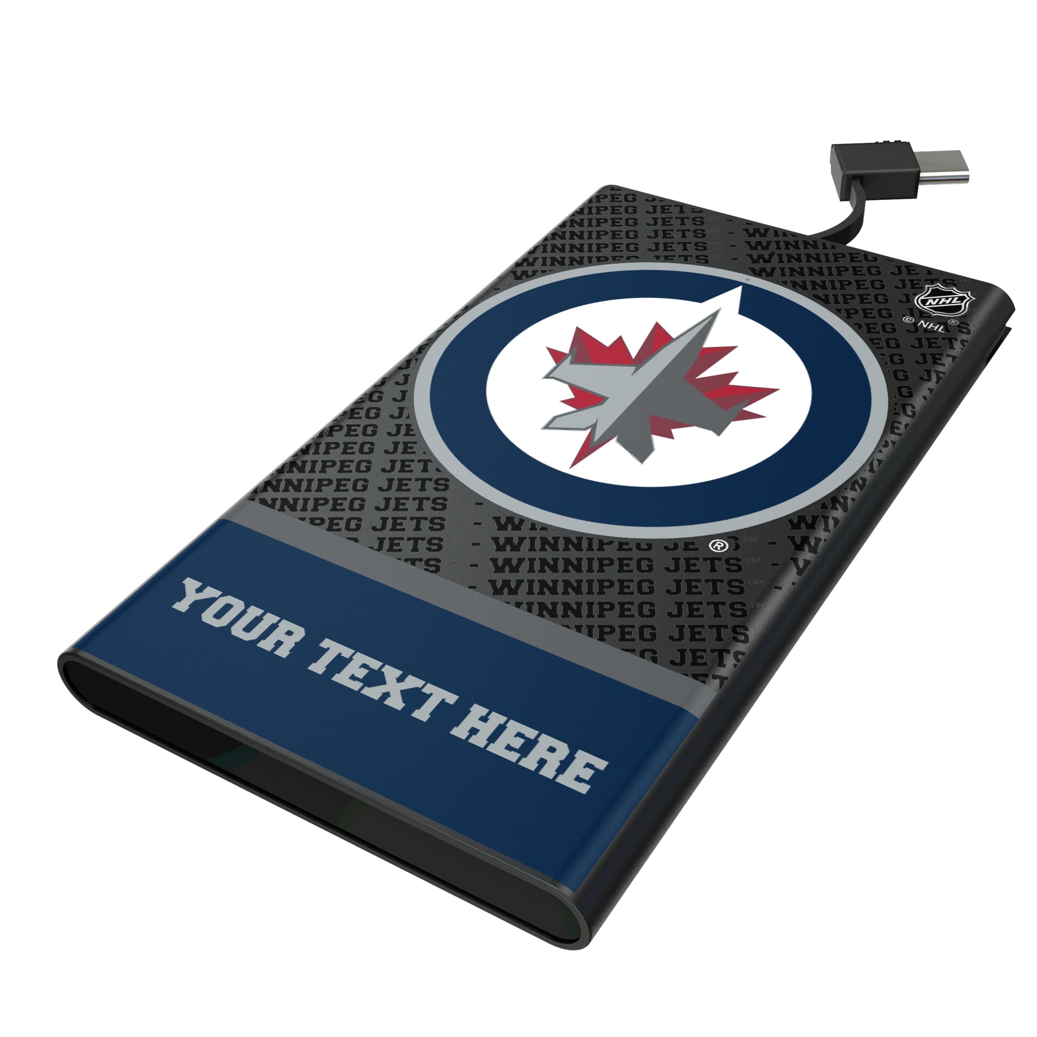 Winnipeg Jets Personalized EndZone Plus 5000mAh Flat Powerbank
