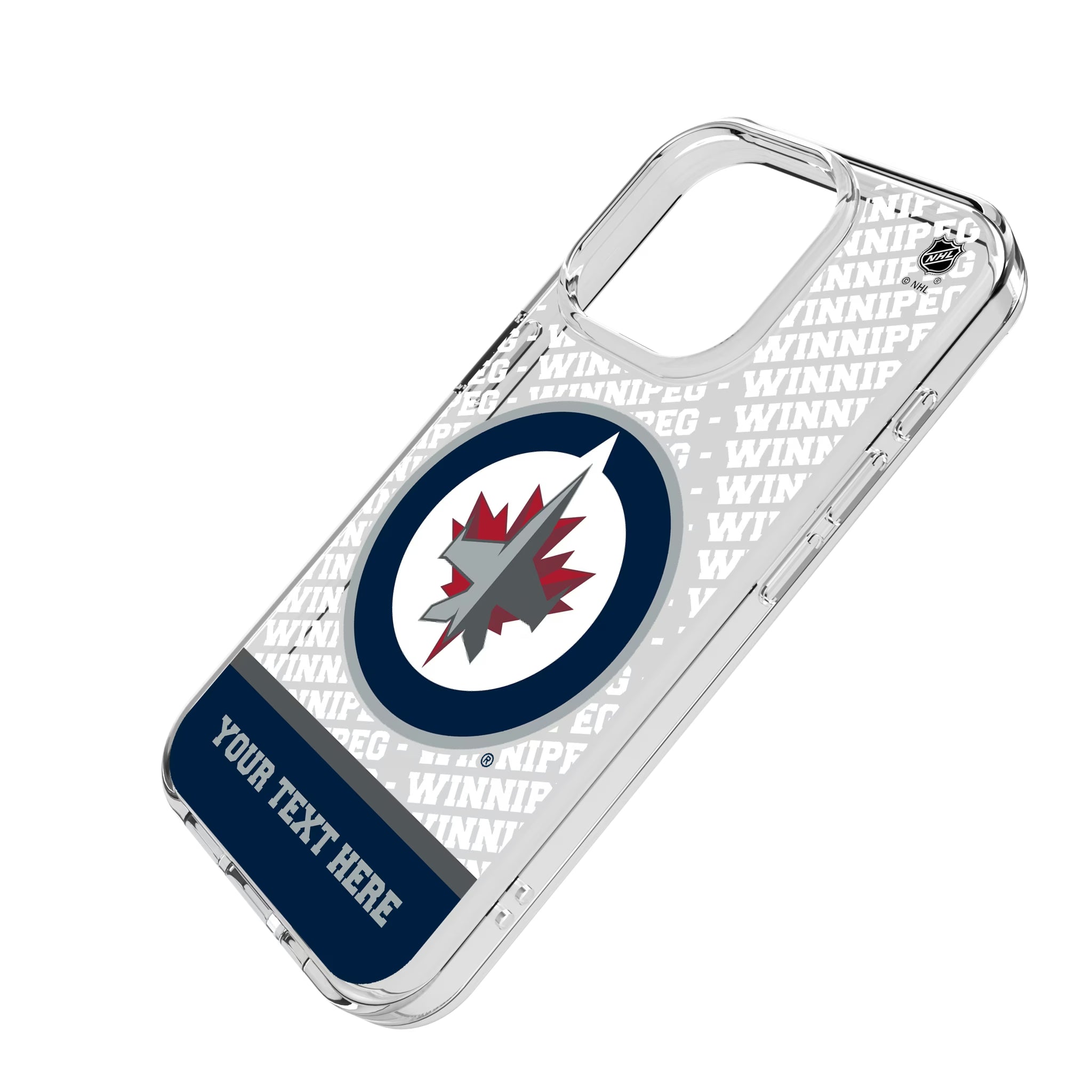 Winnipeg Jets Personalized EndZone Plus iPhone Clear Phone Case for Apple iPhone - Isometric View