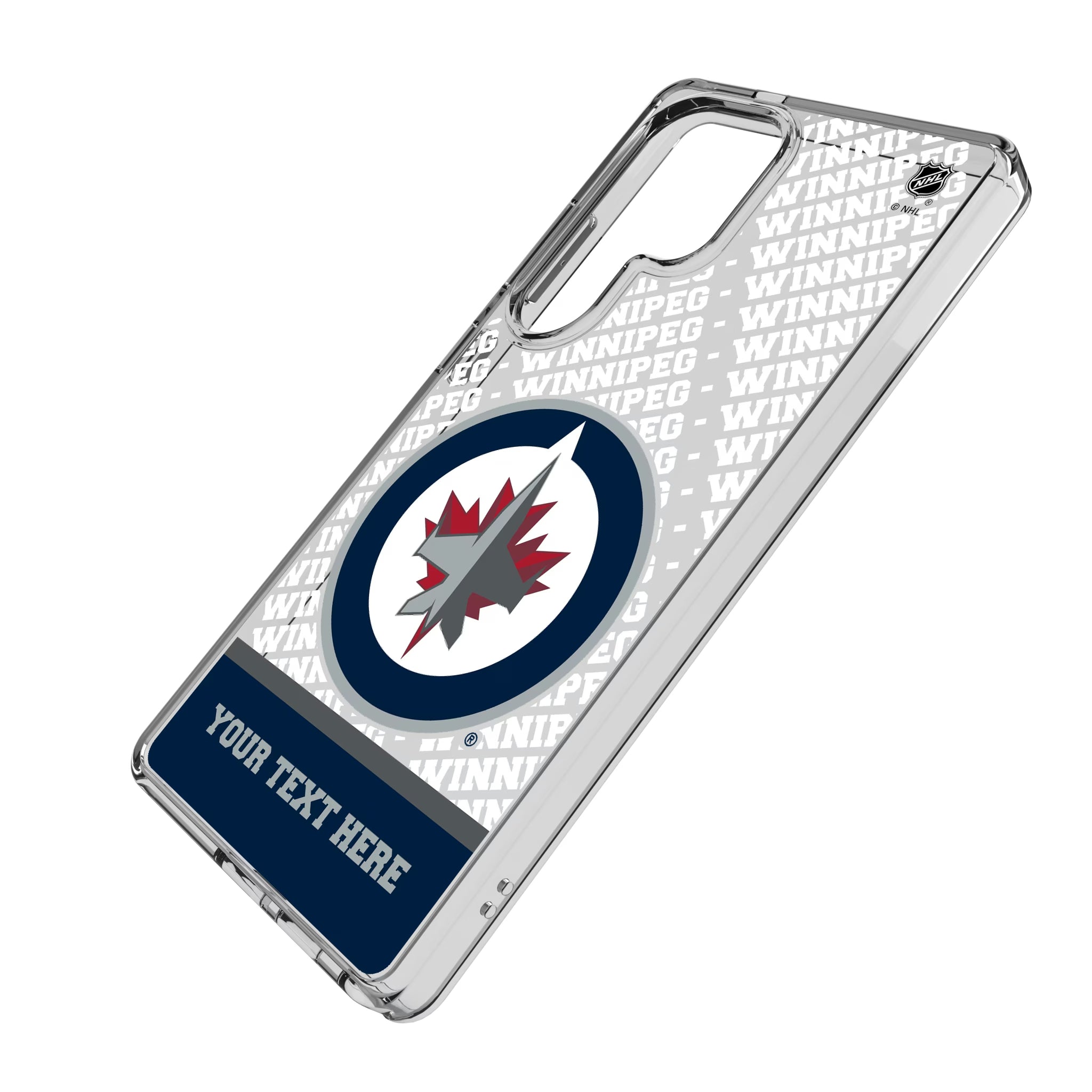 Winnipeg Jets Personalized EndZone Plus Galaxy Clear Phone Case for Samsung Galaxy - Isometric View