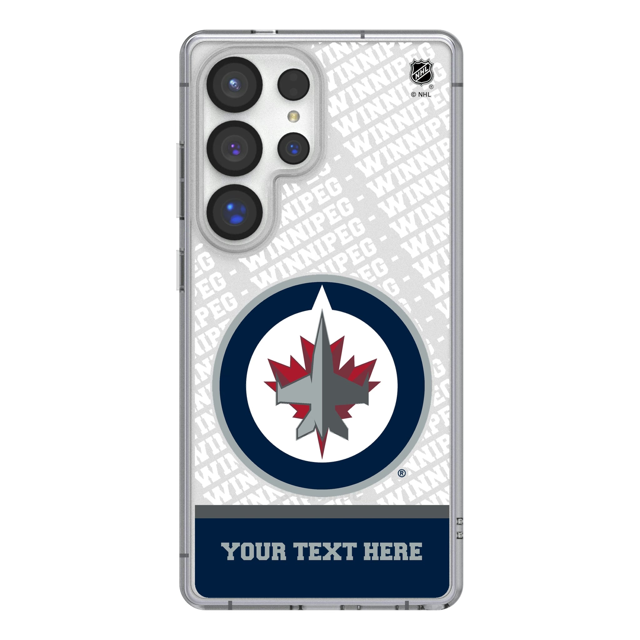 Winnipeg Jets Personalized EndZone Plus Galaxy Clear Phone Case for Samsung Galaxy