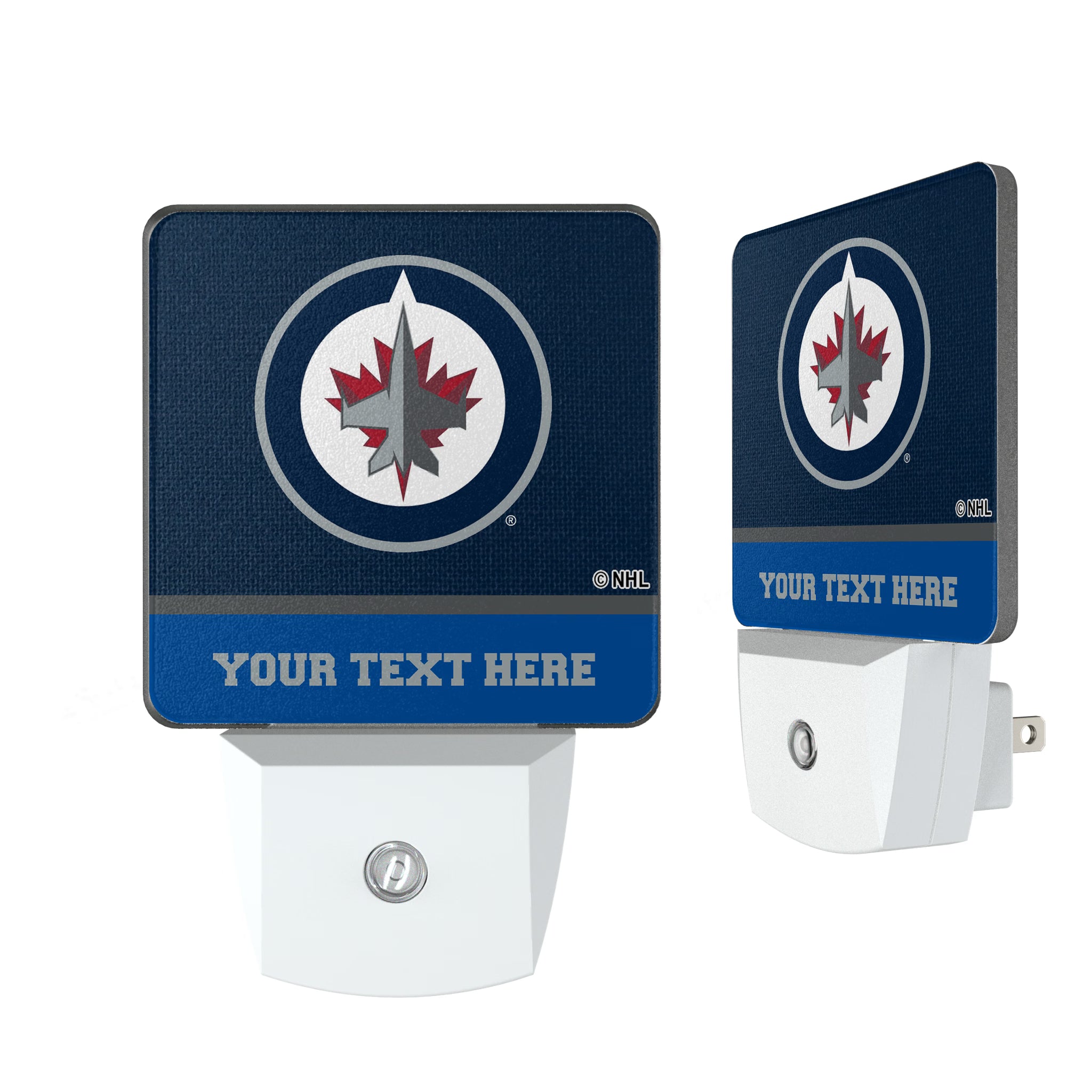 Winnipeg Jets Personalized Endzone Solid Night Light 2-Pack