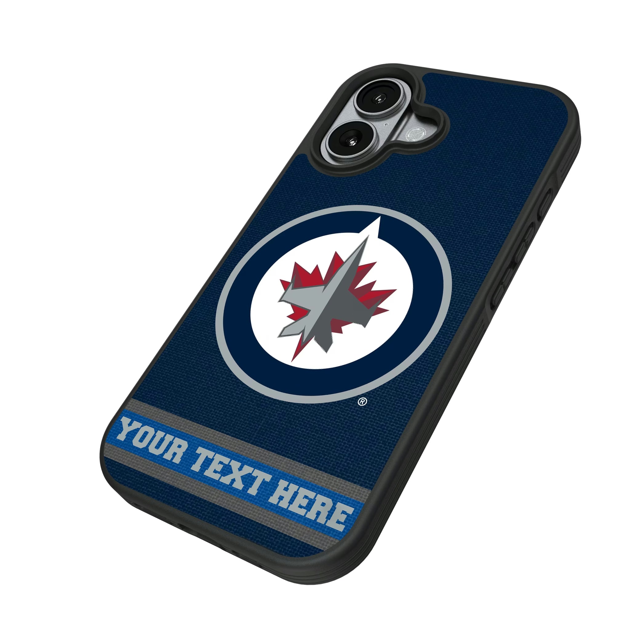 Winnipeg Jets Personalized Stripe iPhone Bump Phone Case for Apple iPhone - Isometric View#Device_iPhone 17
