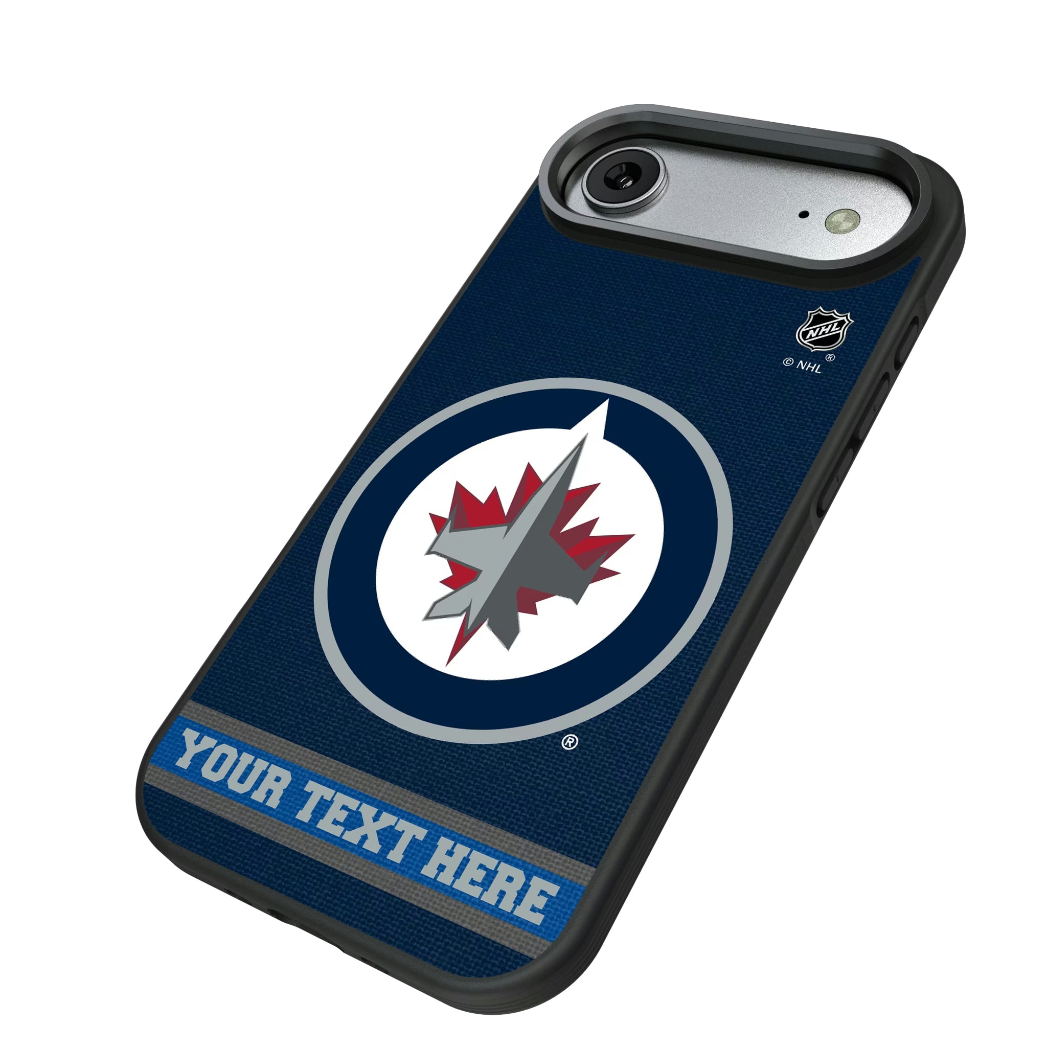 Winnipeg Jets Personalized Stripe iPhone Bump Phone Case for Apple iPhone - Isometric View#Device_iPhone Air