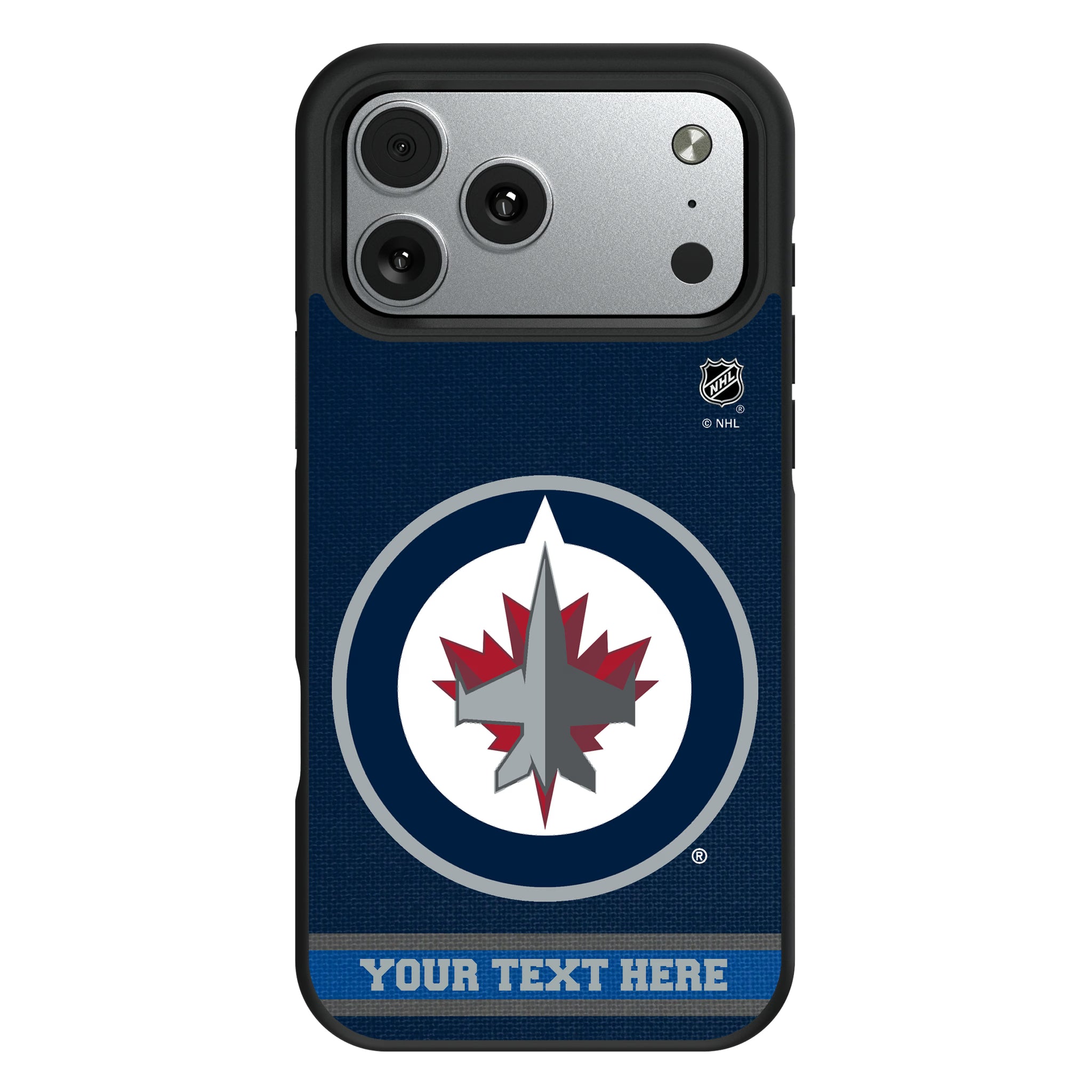 Winnipeg Jets Personalized Stripe iPhone Bump Phone Case for Apple iPhone#Device_iPhone 17 Pro Max