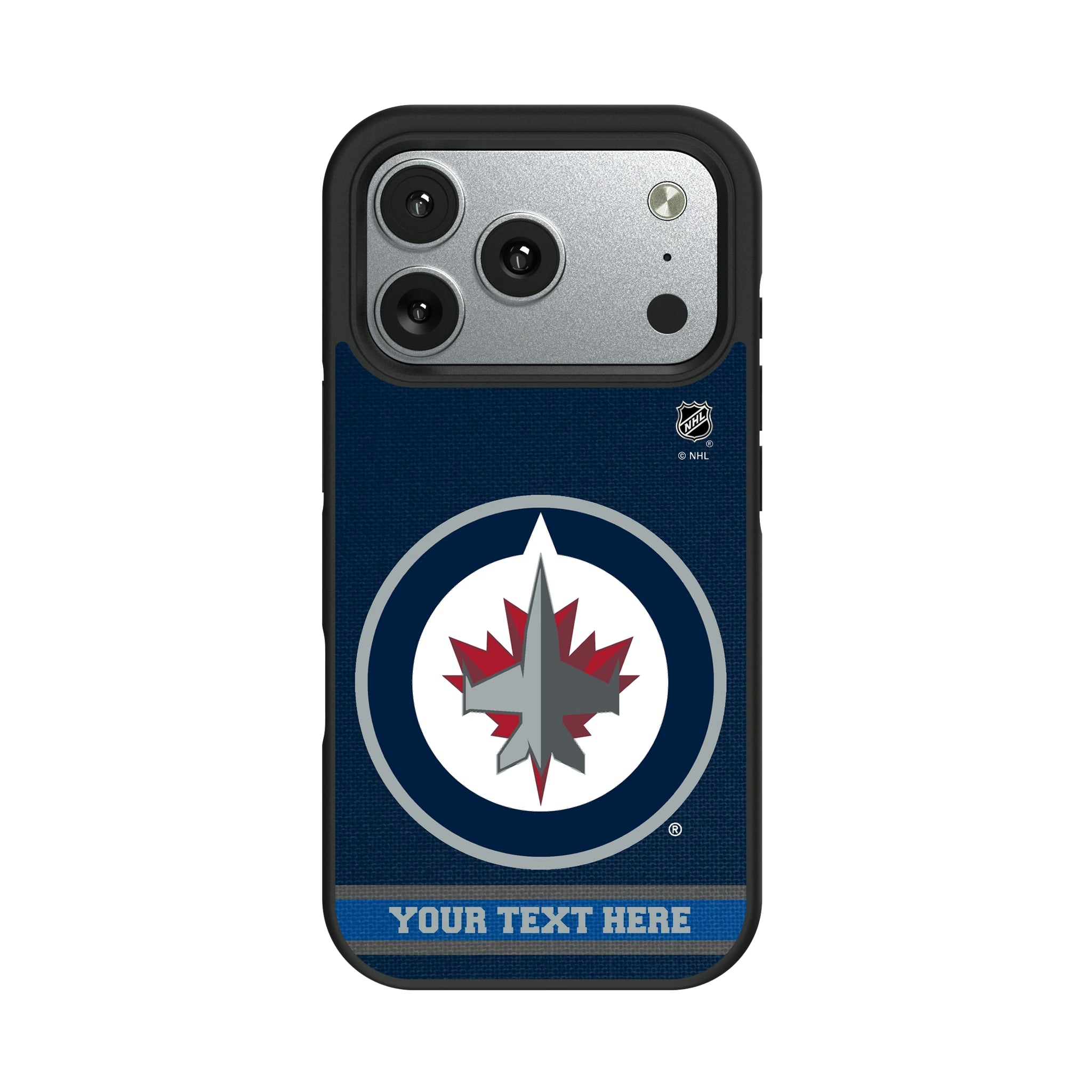 Winnipeg Jets Personalized Stripe iPhone Bump Phone Case for Apple iPhone#Device_iPhone 17 Pro