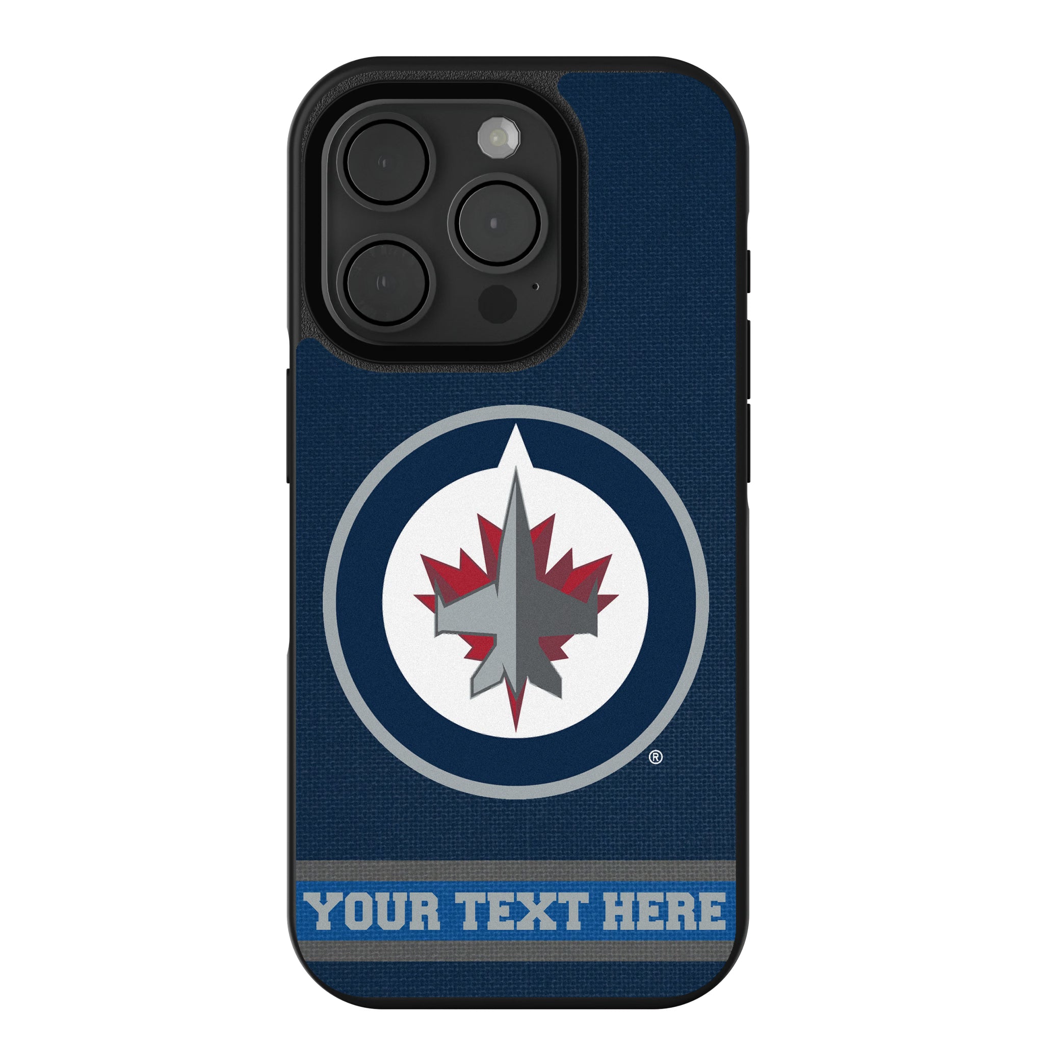 Winnipeg Jets Personalized Stripe iPhone Bump Phone Case for Apple iPhone