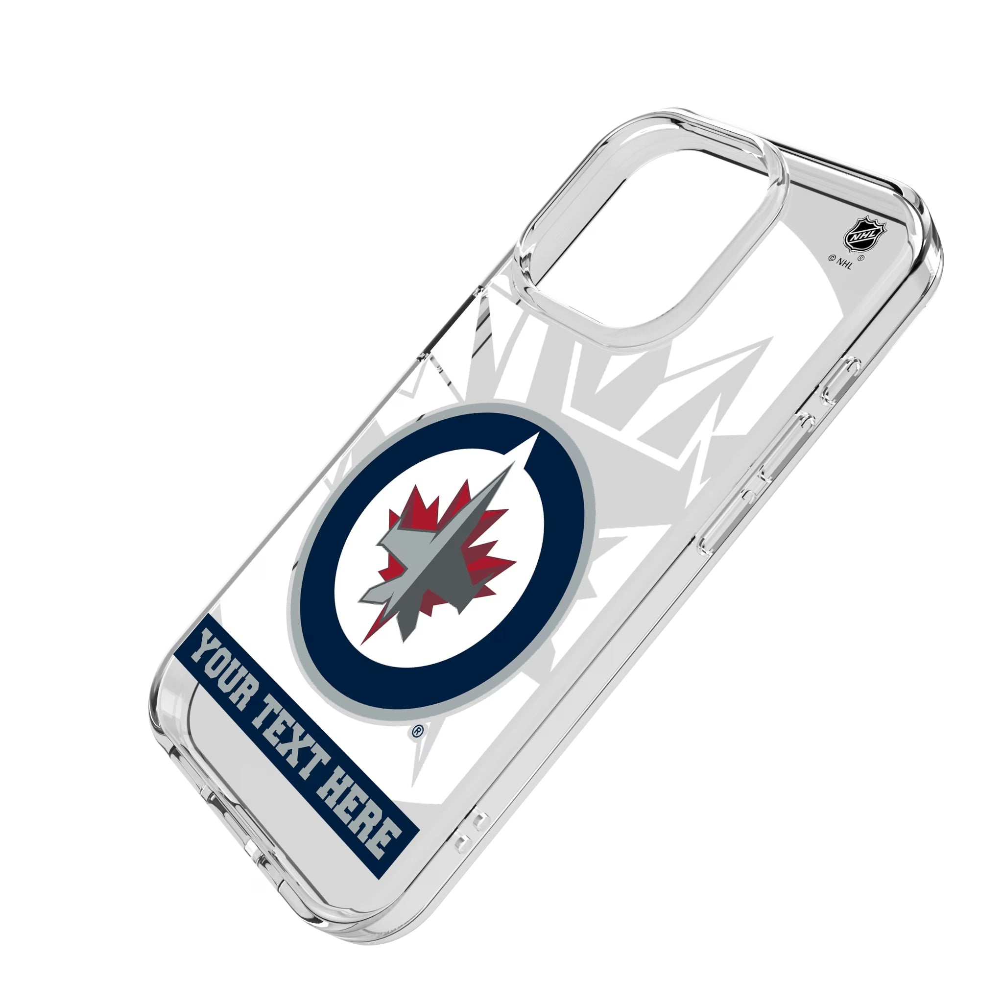 Winnipeg Jets Personalized Tilt iPhone Clear Phone Case for Apple iPhone - Isometric View