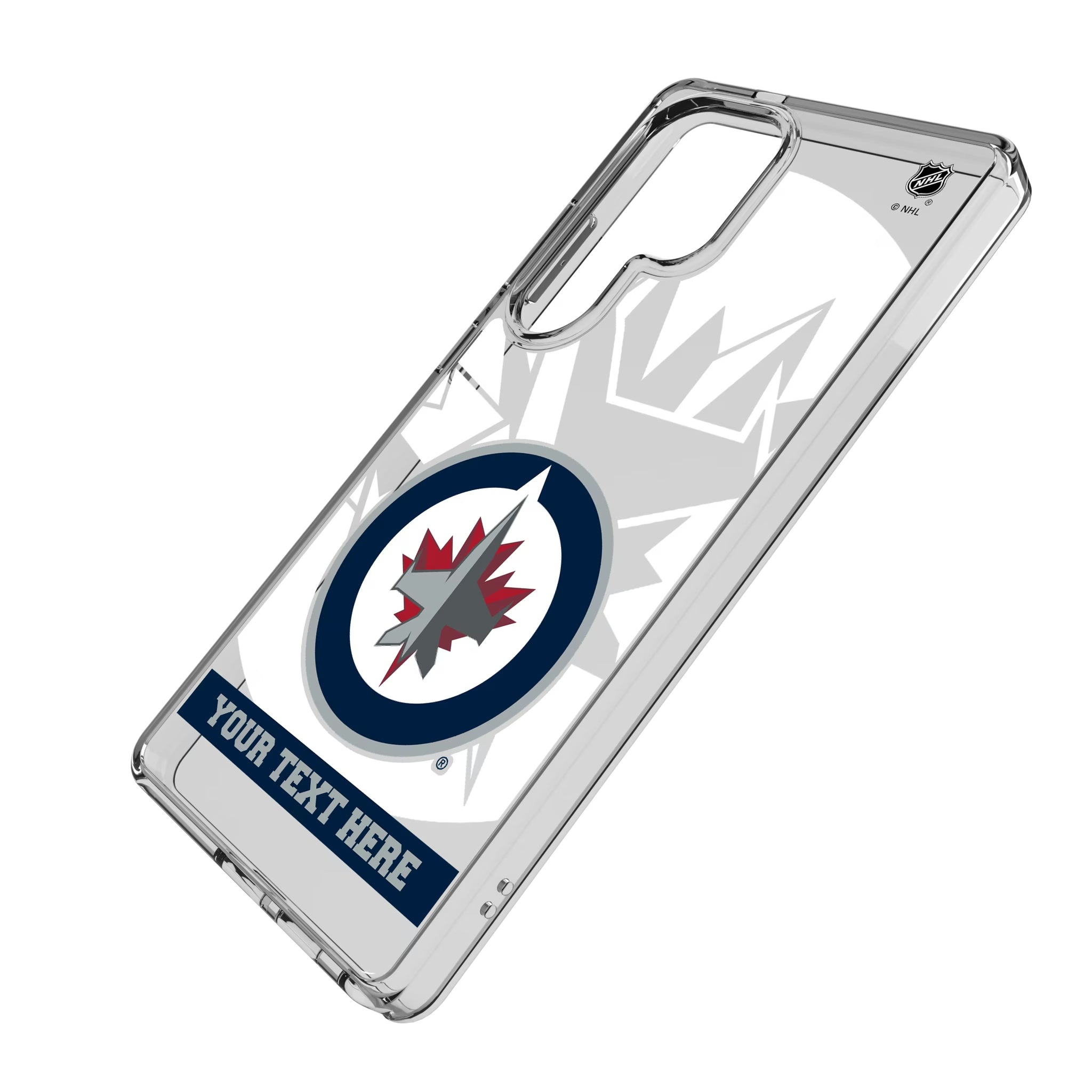 Winnipeg Jets Personalized Tilt Galaxy Clear Phone Case for Samsung Galaxy - Isometric View