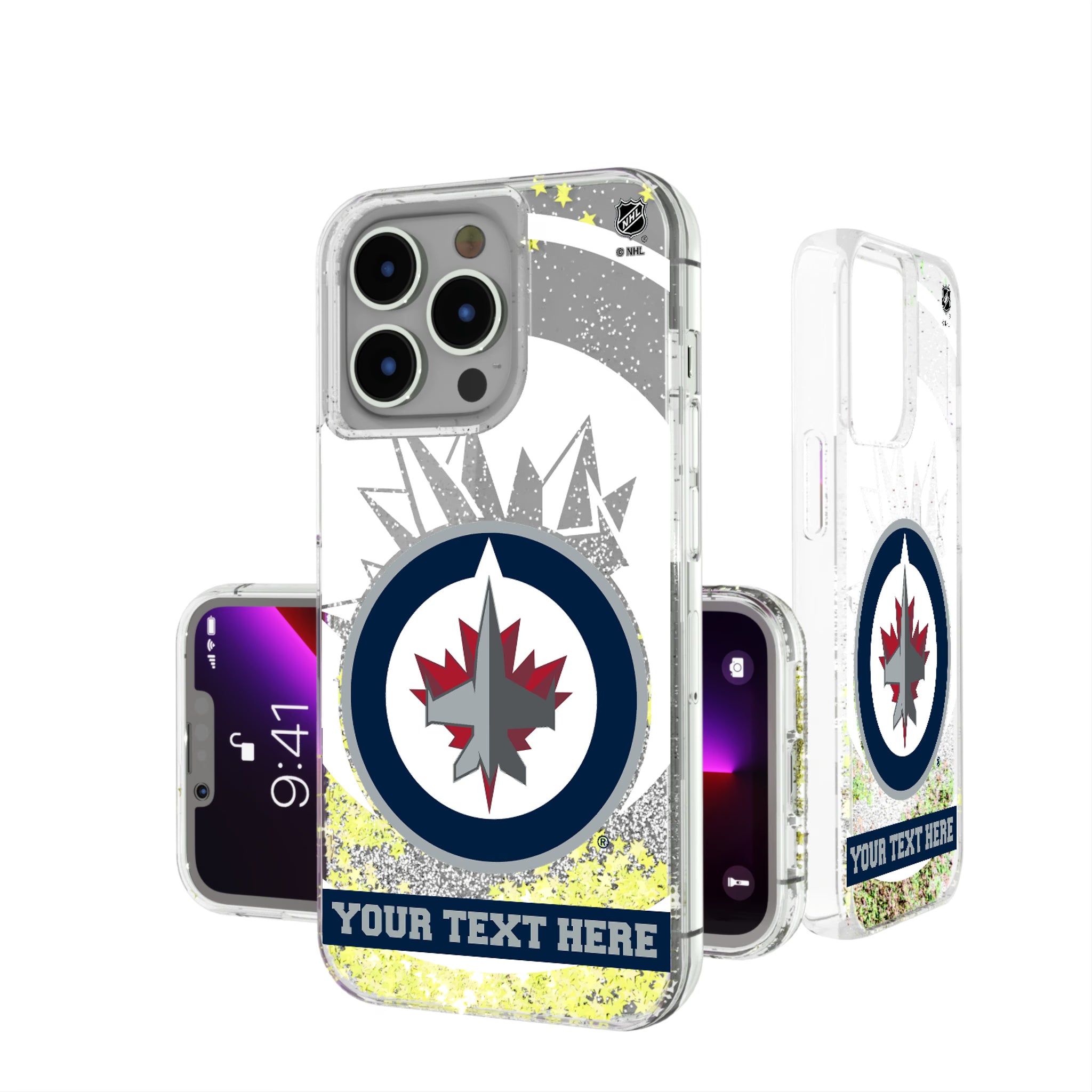Winnipeg Jets Personalized Tilt iPhone Glitter Phone Case for Apple iPhone
