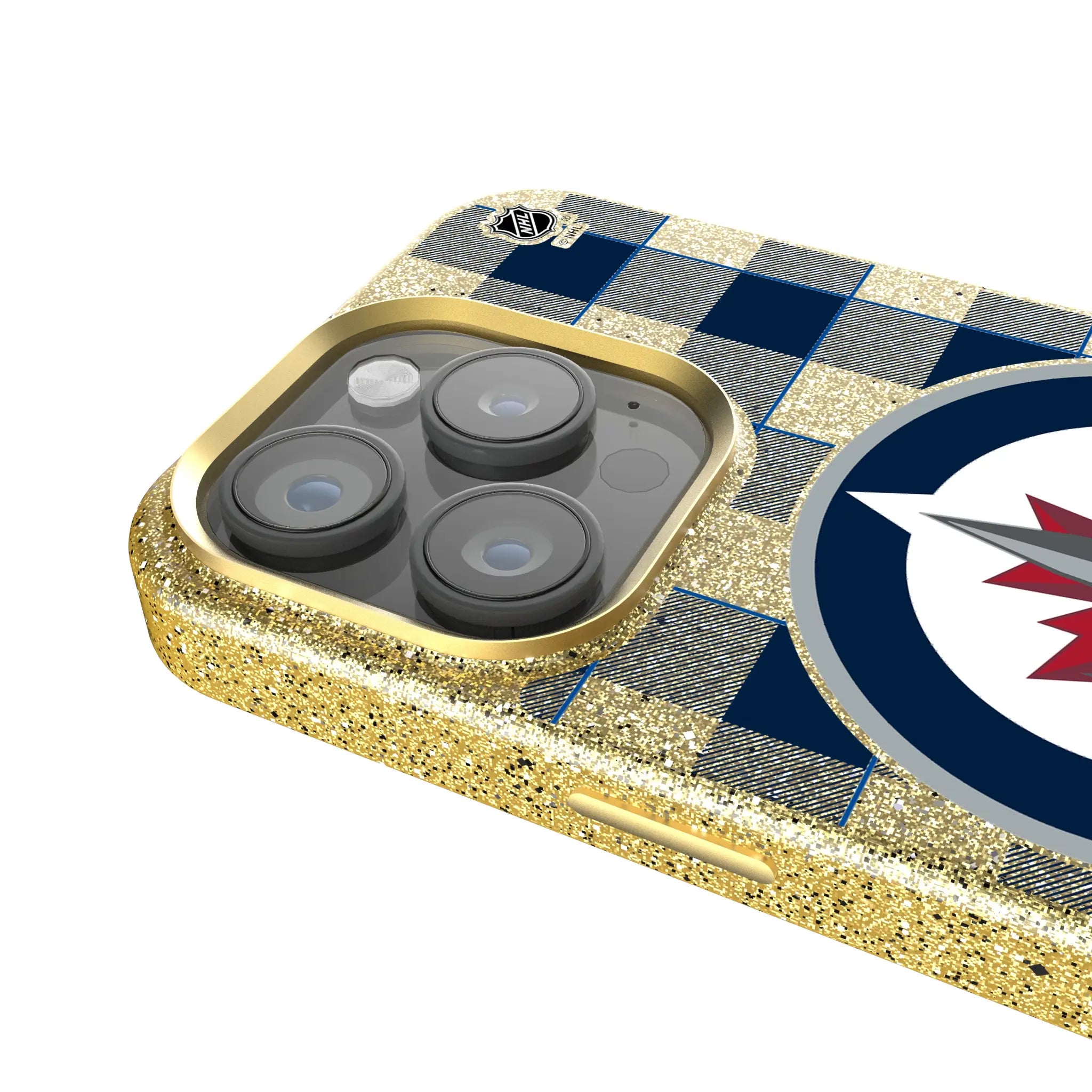 Winnipeg Jets Plaid iPhone Bling Phone Case for Apple iPhone - Detail