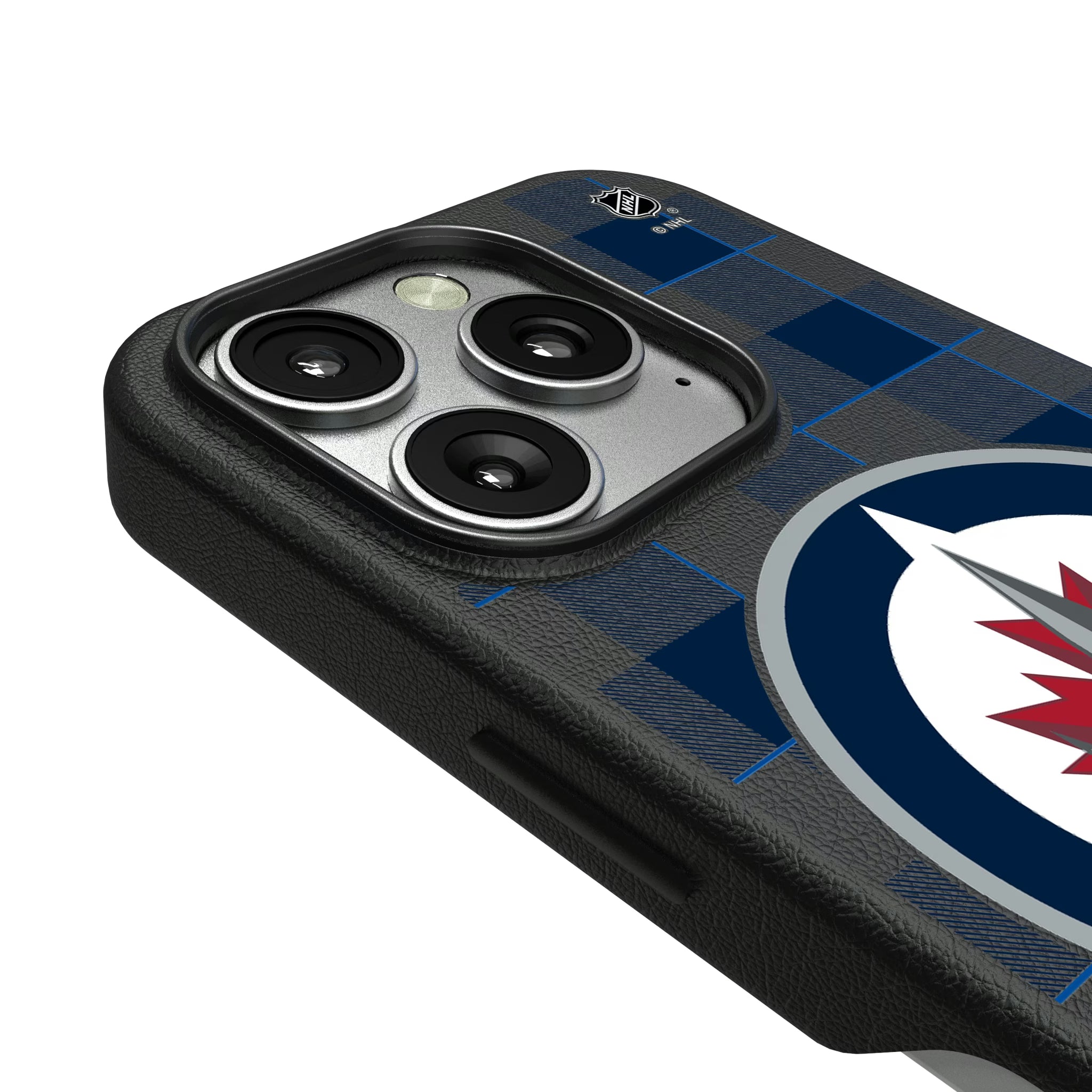 Winnipeg Jets Plaid iPhone MagSafe Compatible Phone Case for Apple iPhone - Detail