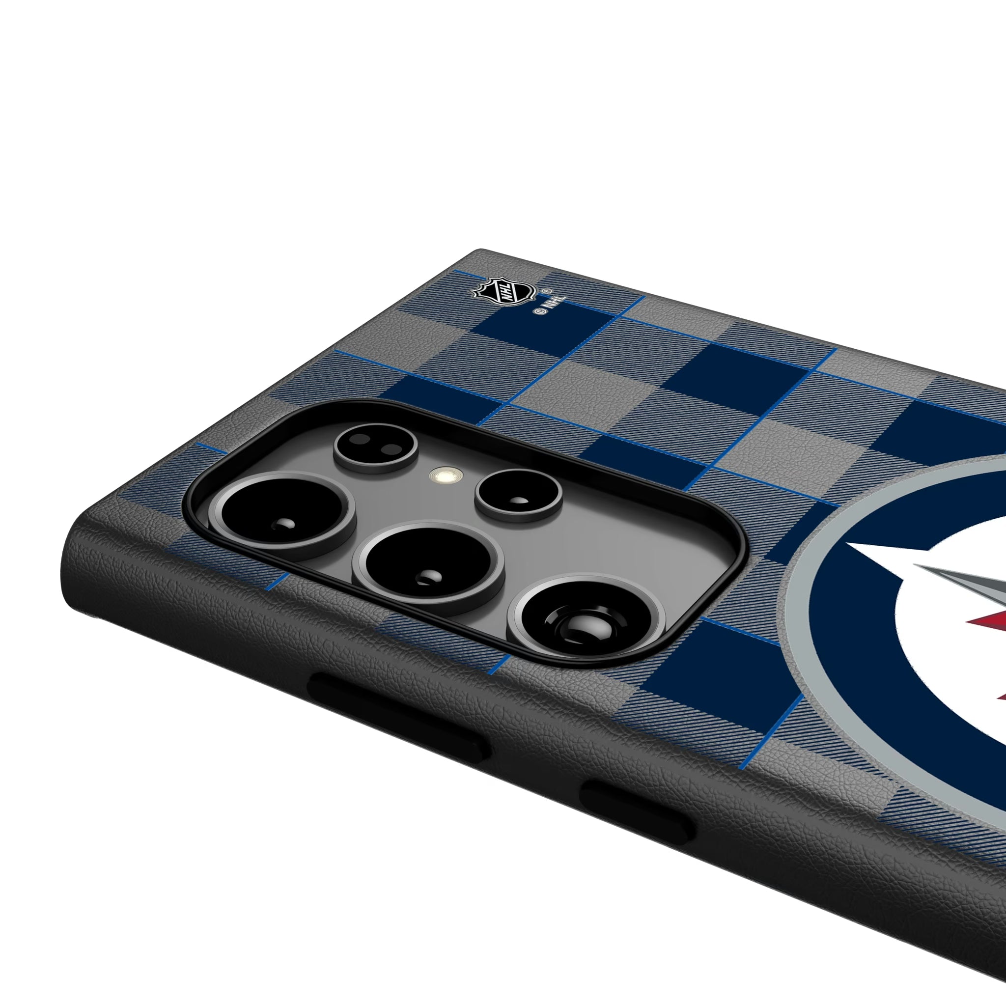Winnipeg Jets Plaid Galaxy MagSafe Compatible Phone Case for Samsung Galaxy - Detail