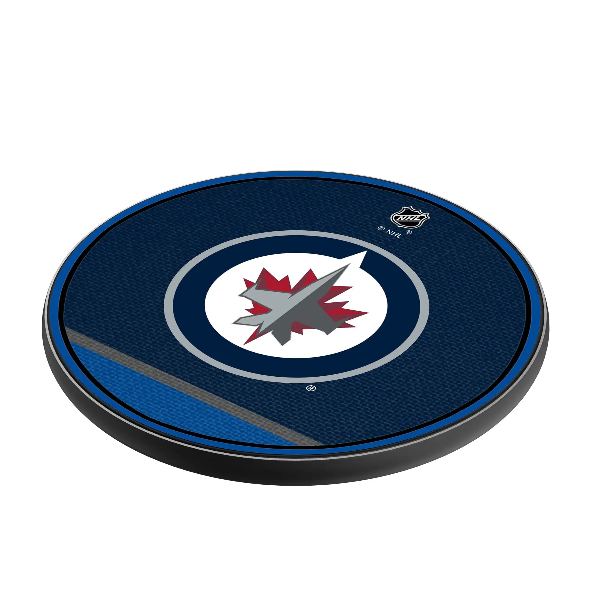 Winnipeg Jets Stripe 15-Watt Wireless Charger - Isometric View
