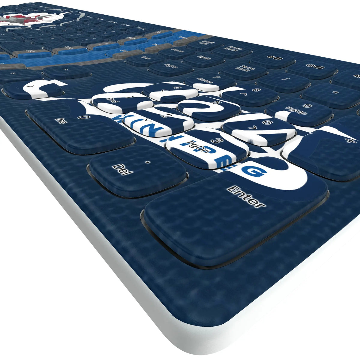 Winnipeg Jets Stripe KKB605 Curved Wireless Keyboard - Detail