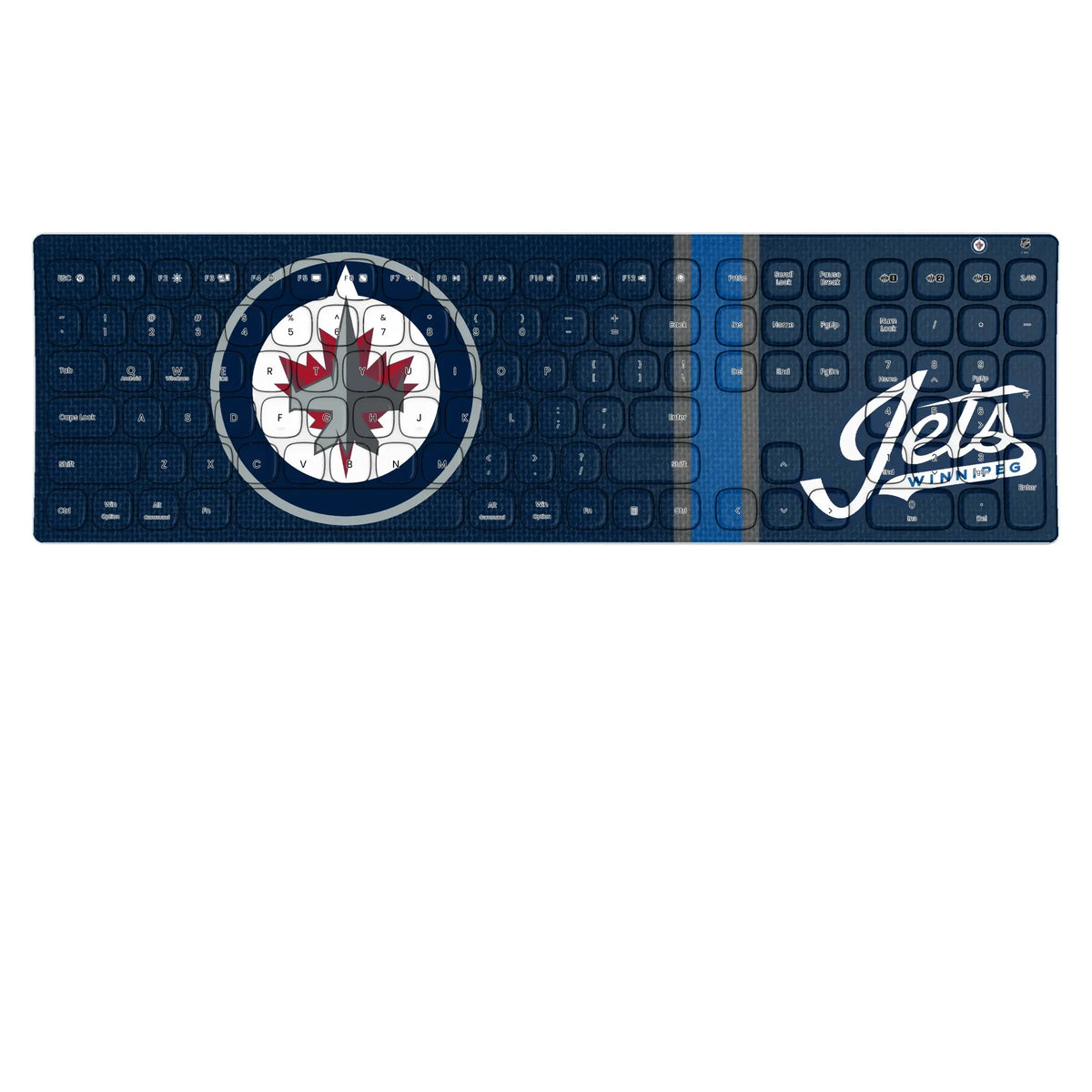 Winnipeg Jets Stripe KKB605 Curved Wireless Keyboard