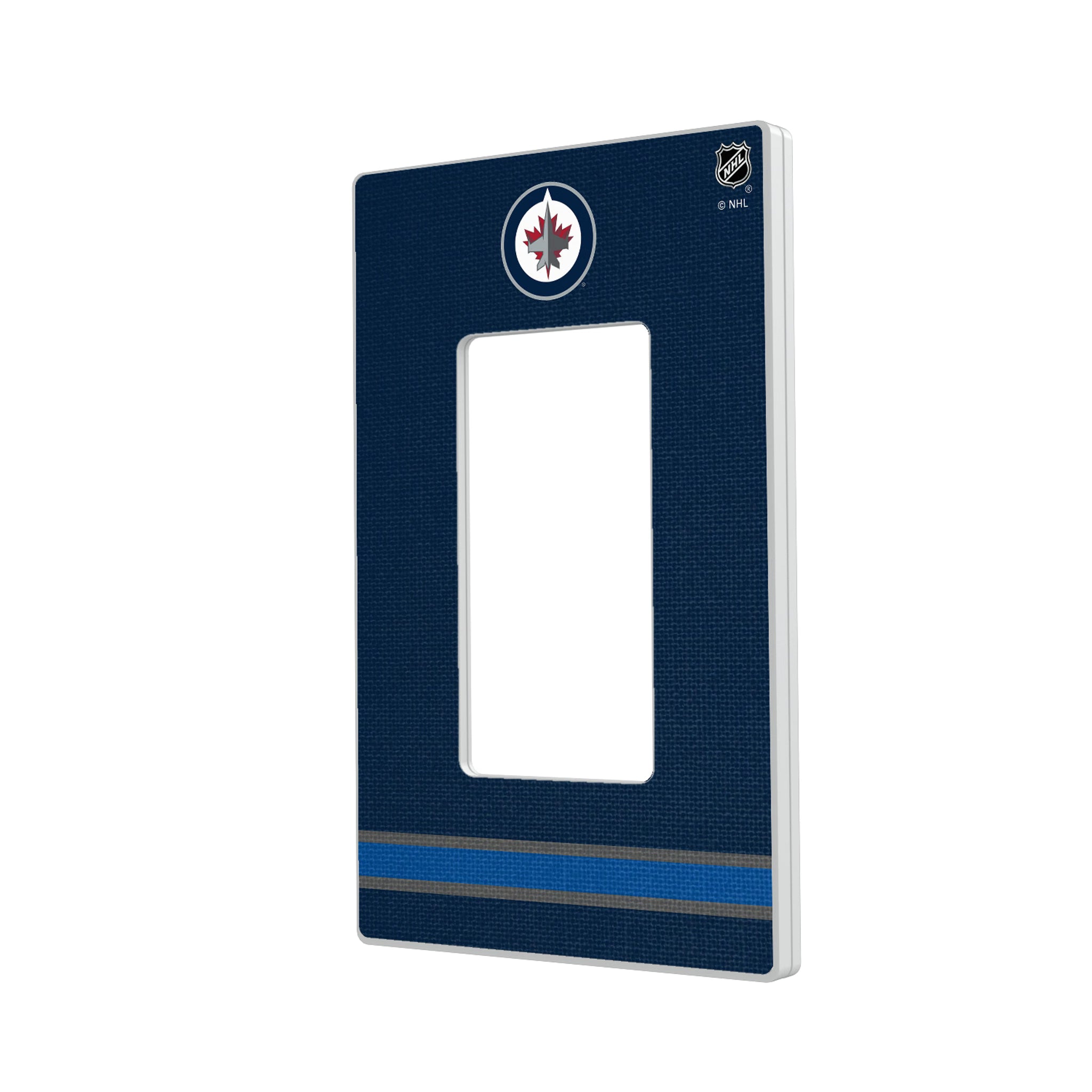 Winnipeg Jets Stripe Hidden-Screw Light Switch Plate#Style_Single Rocker