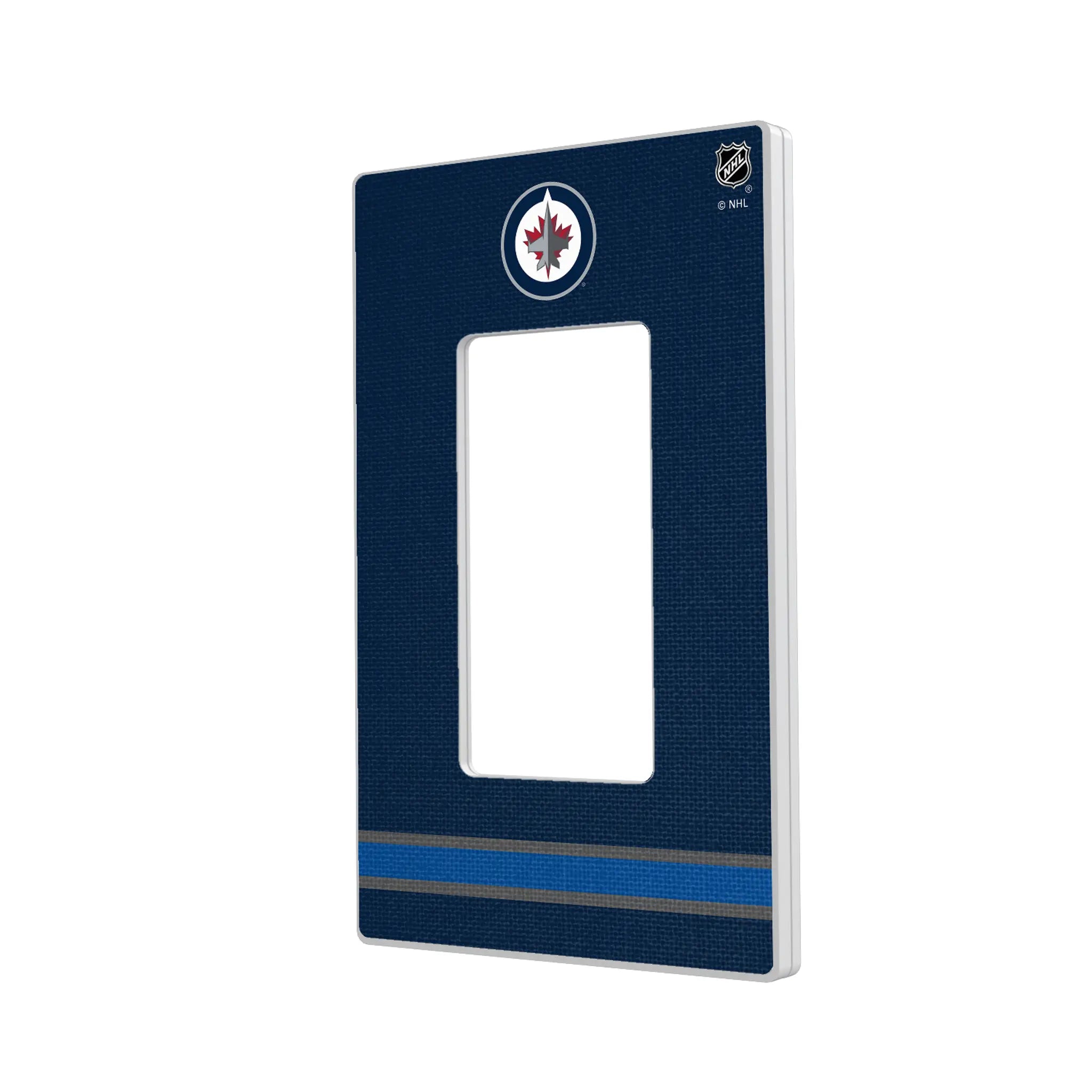 Winnipeg Jets Stripe Hidden-Screw Light Switch Plate#Style_Single Rocker