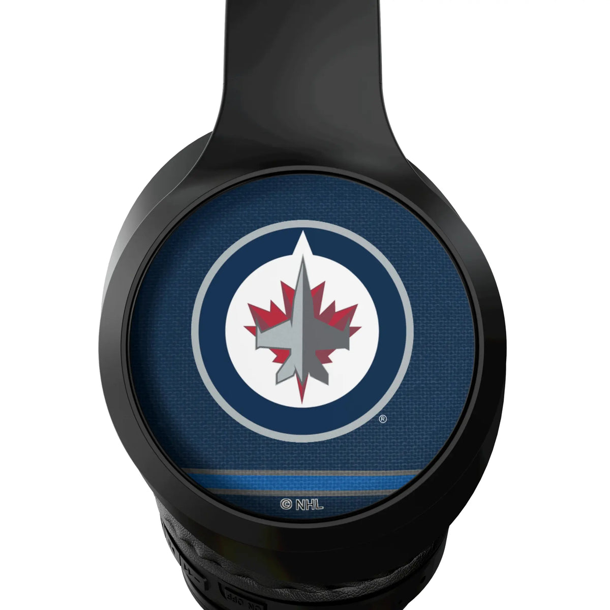 Winnipeg Jets Stripe Wireless Over-Ear Headphones With Case - Detail