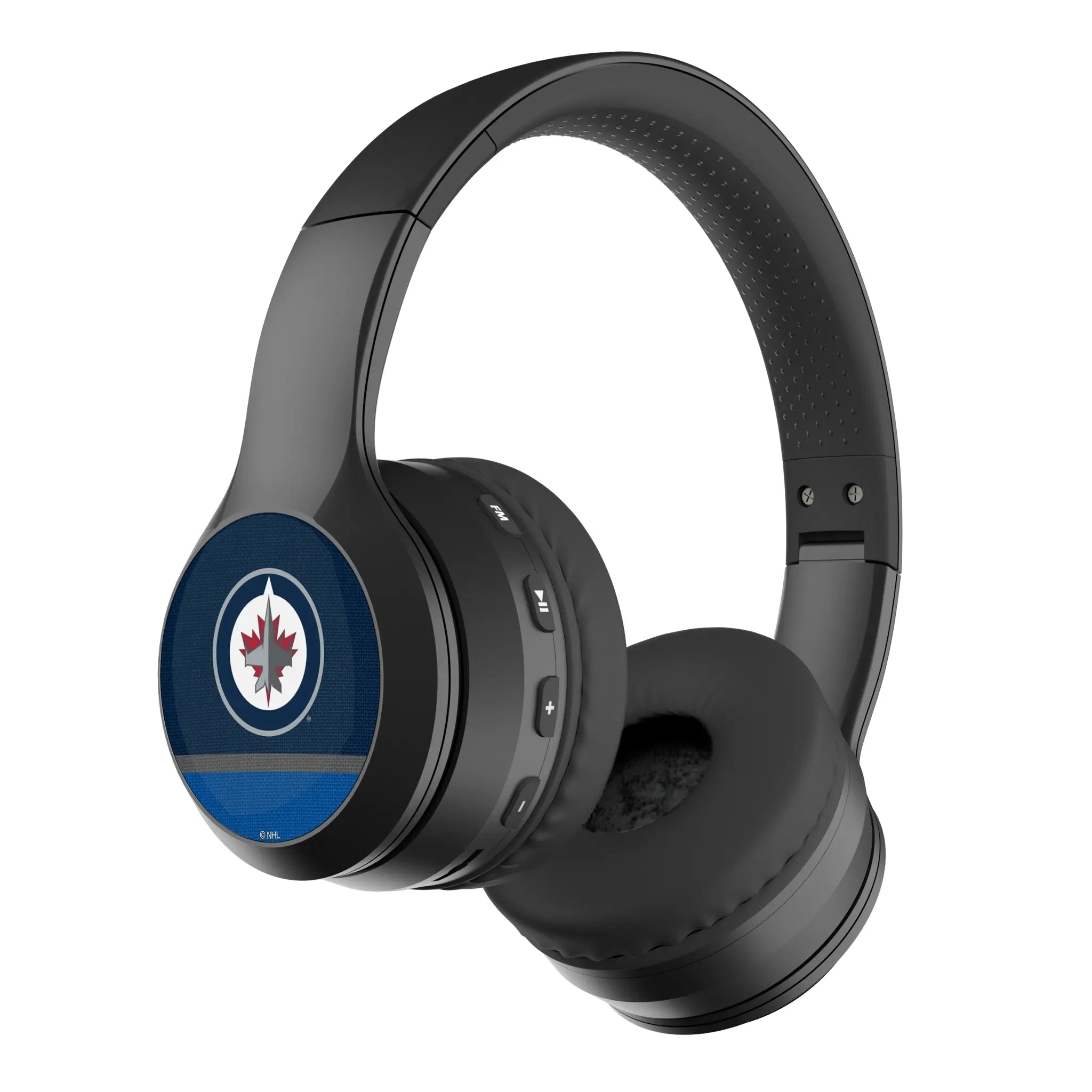 Winnipeg Jets Stripe Wireless Over-Ear BT Headphones With Case