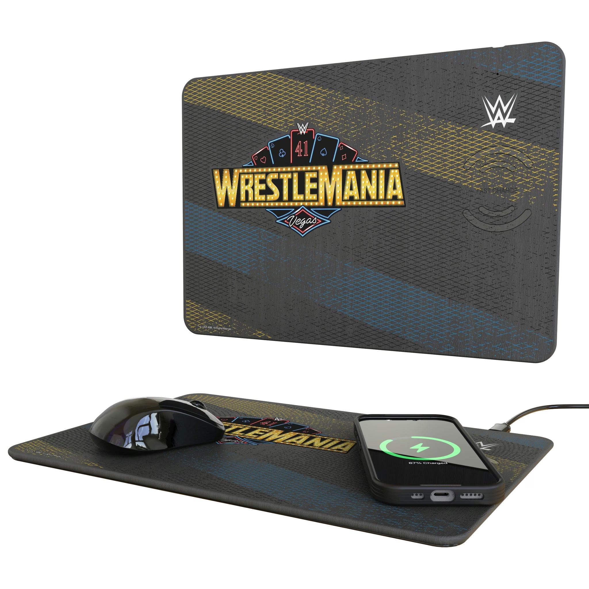 WrestleMania 41 Steel 15-Watt Wireless Charger and Mouse Pad