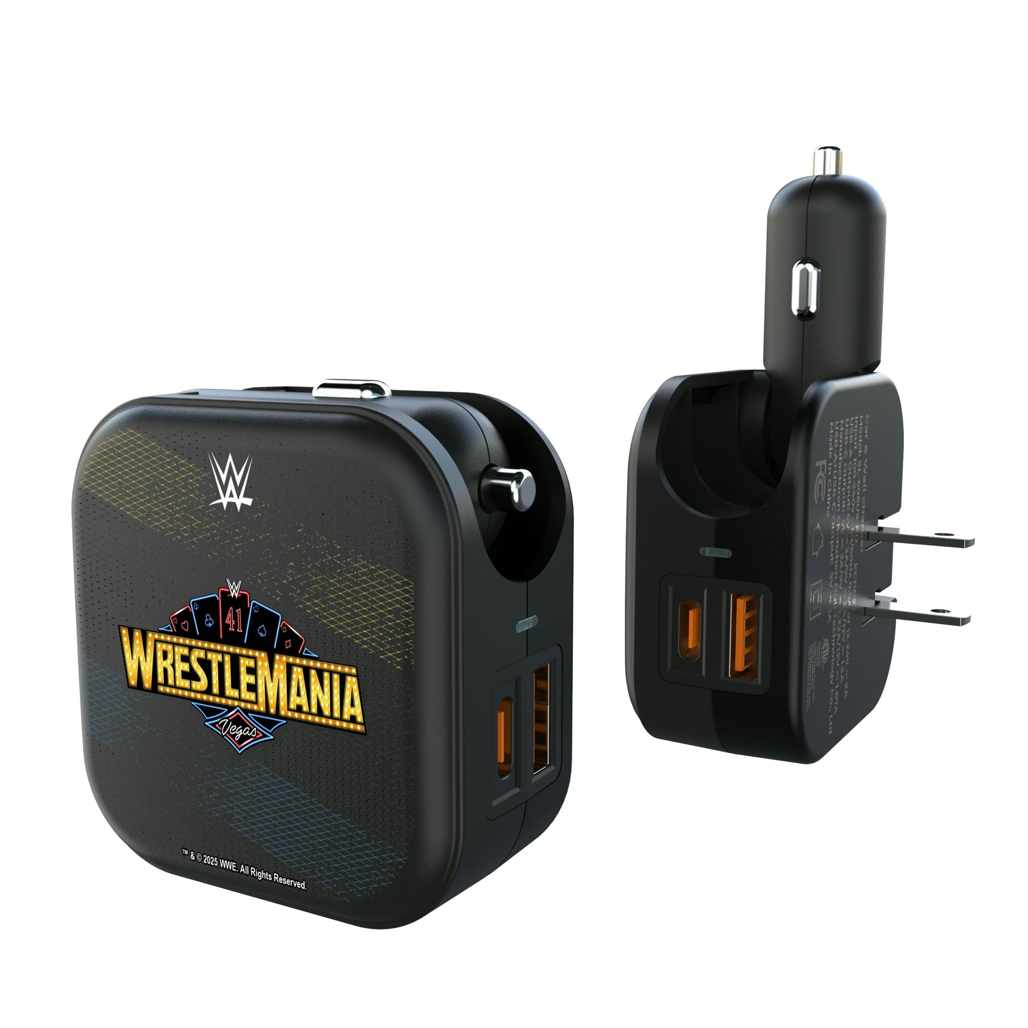 WrestleMania 41 Steel 2 in 1 USB A/C Charger