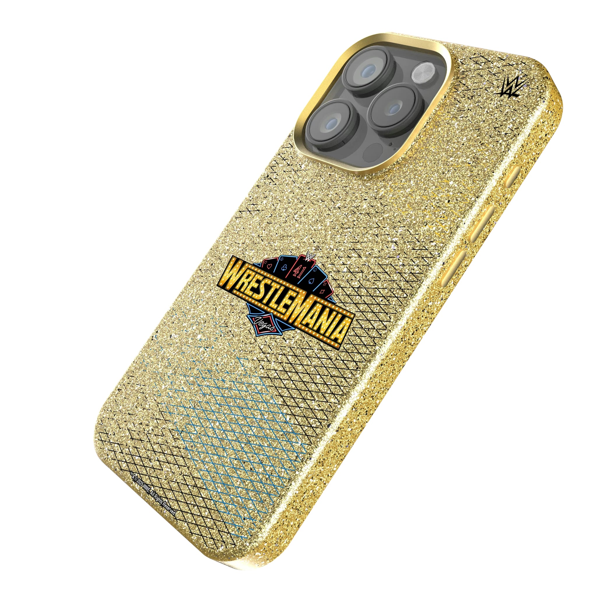 WrestleMania 41 Steel iPhone Bling Phone Case for Apple iPhone - Isometric View