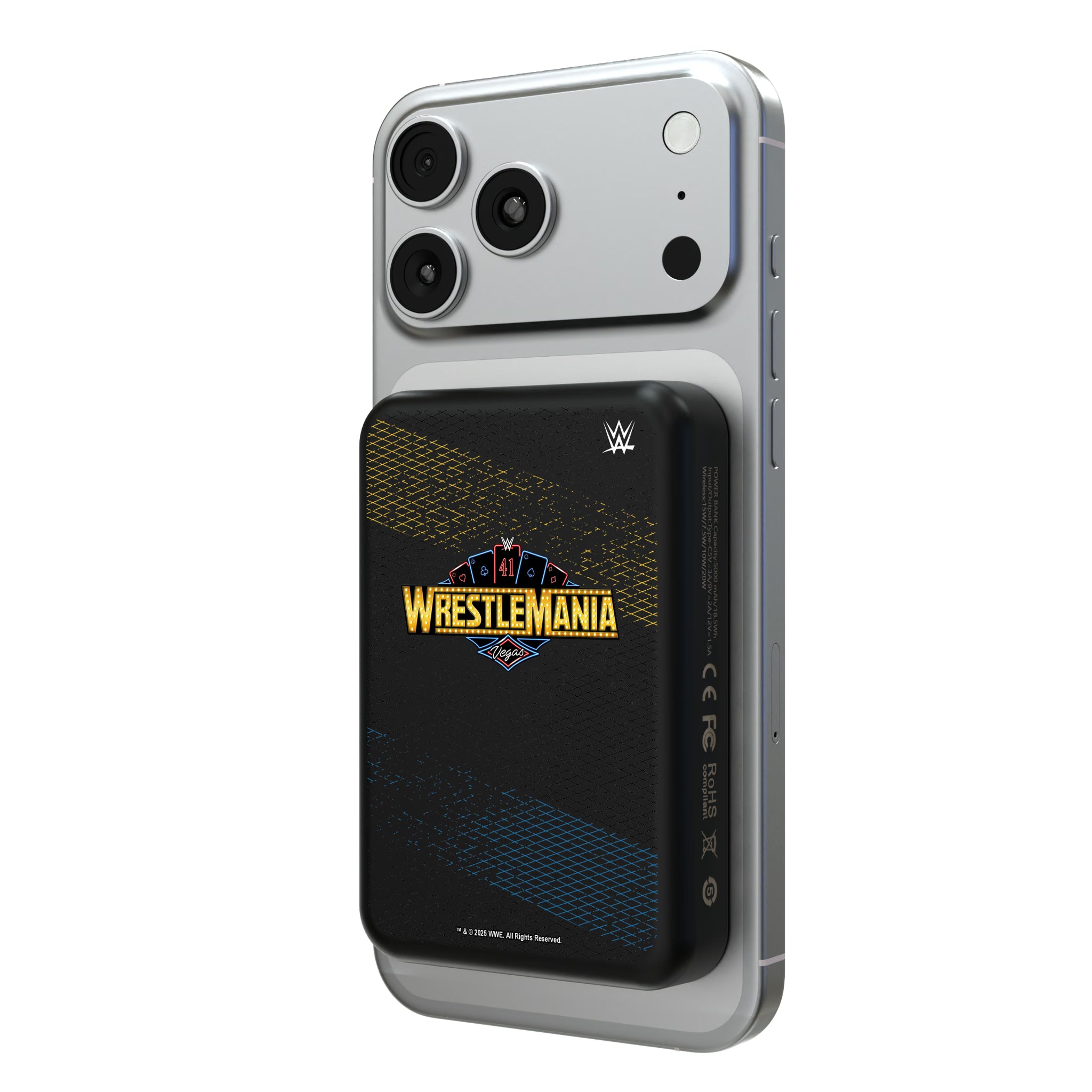 WrestleMania 41 Steel Wireless Mag Power Bank
