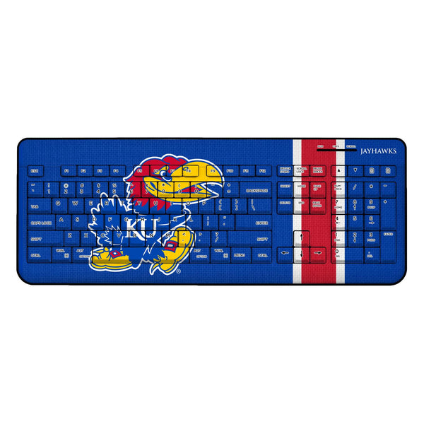 Kansas Jayhawks Stripe Wireless USB Keyboard
