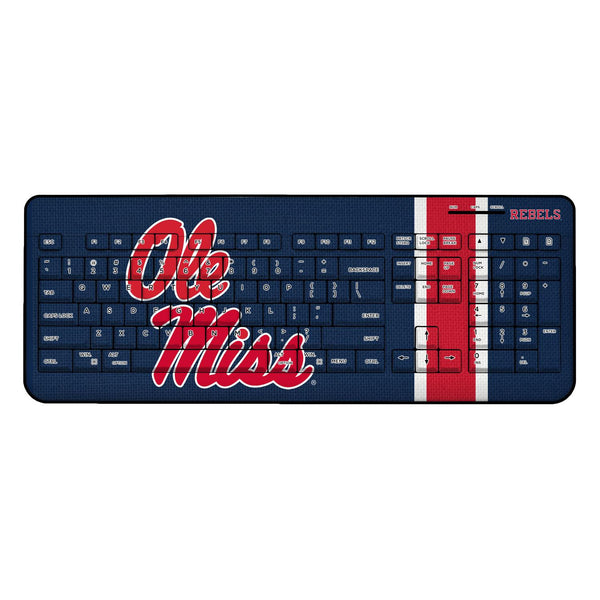 Mississippi Ole Miss Rebels Stripe Wireless USB Keyboard