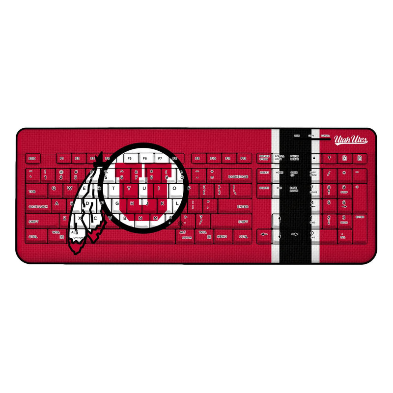 Utah Utes Stripe Wireless USB Keyboard