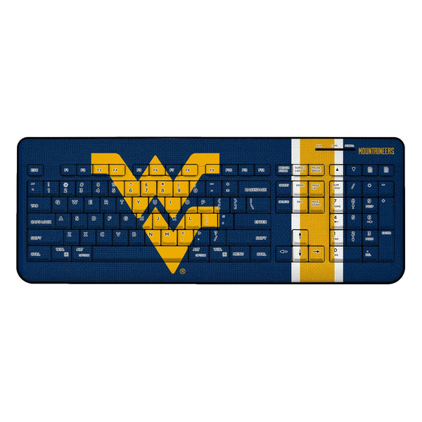 West Virginia Mountaineers Stripe Wireless USB Keyboard