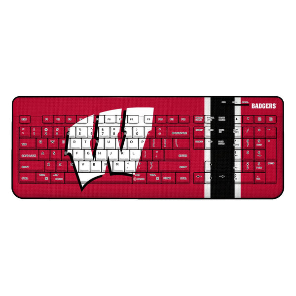 Wisconsin Badgers Stripe Wireless USB Keyboard