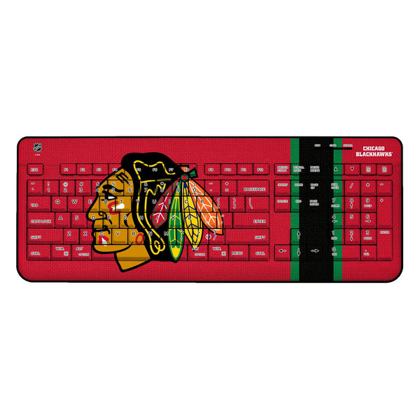 Chicago Blackhawks Stripe Wireless USB Keyboard