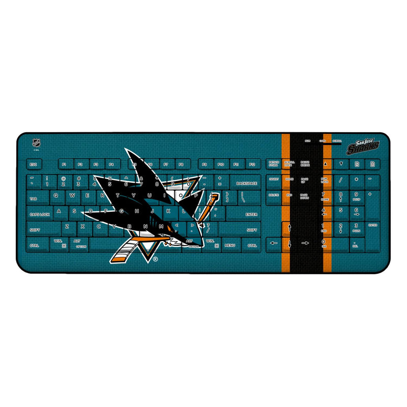 San Jose Sharks Stripe Wireless USB Keyboard