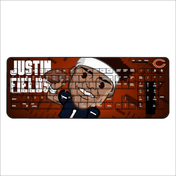 Justin Fields Chicago Bears 1 Emoji Wireless USB Keyboard
