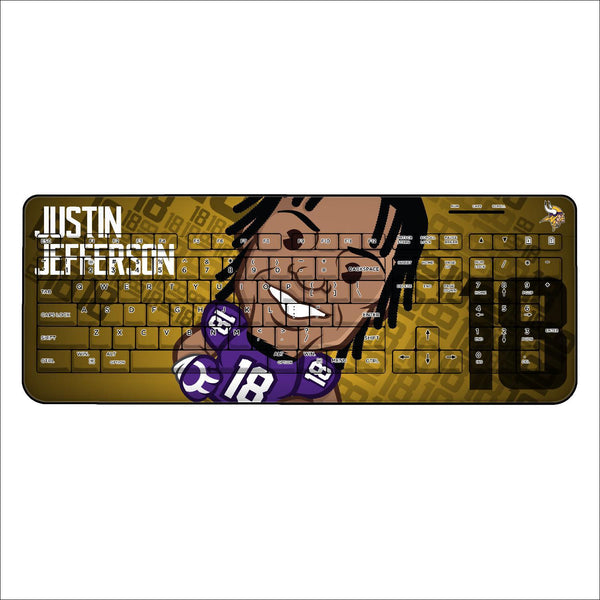 Justin Jefferson Minnesota Vikings 18 Emoji Wireless USB Keyboard