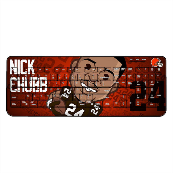 Nick Chubb Cleveland Browns 24 Emoji Wireless USB Keyboard