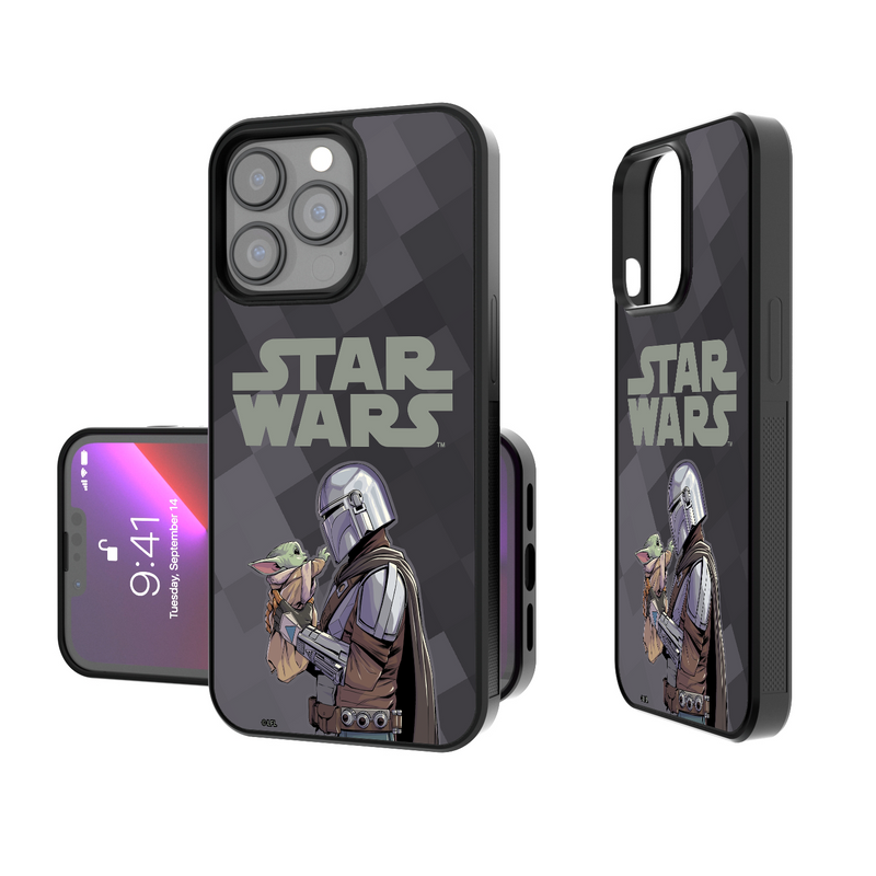 The Mandalorian Grogu and Mando Color Block iPhone Bump Phone Case