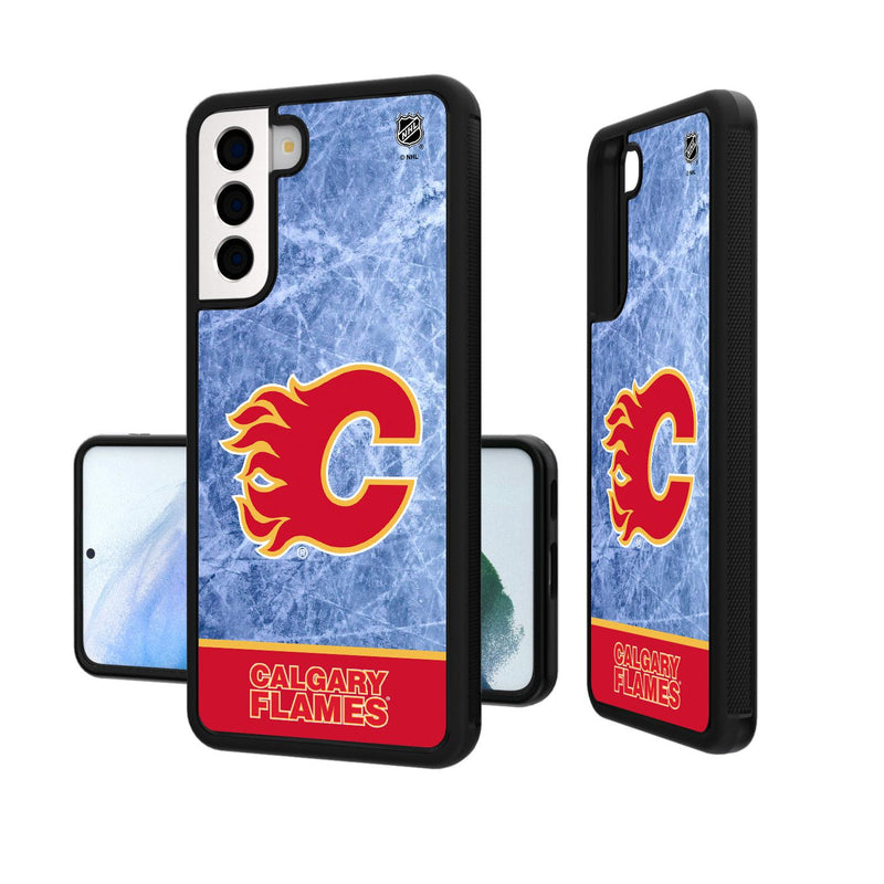 Calgary Flames Ice Wordmark Galaxy Bump Case