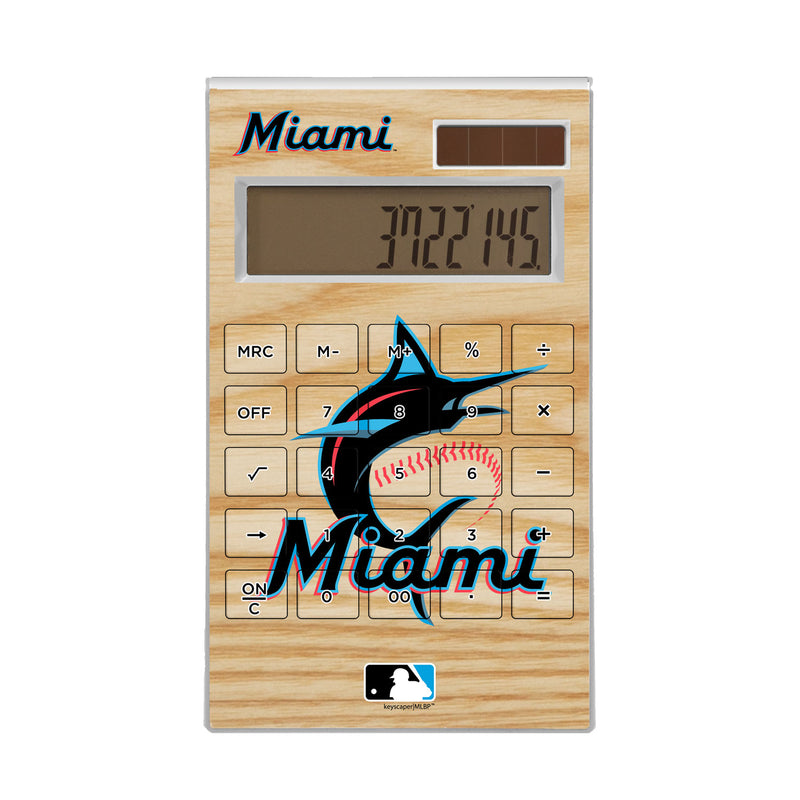 Miami Marlins Wood Bat Desktop Calculator