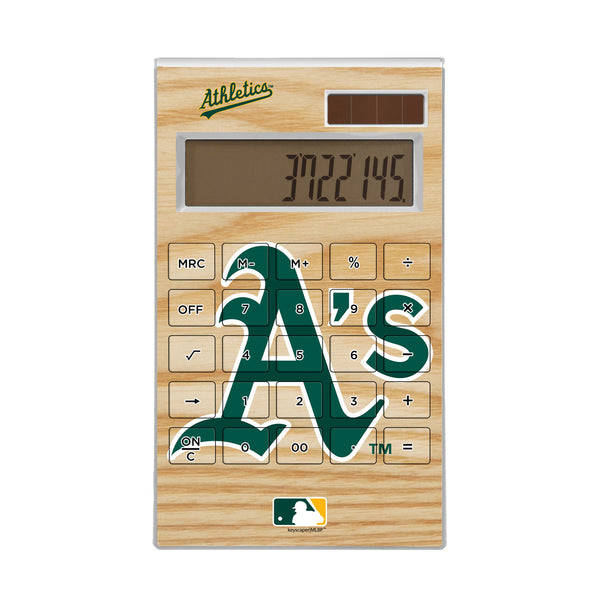 Oakland Athletics Wood Bat Desktop Calculator