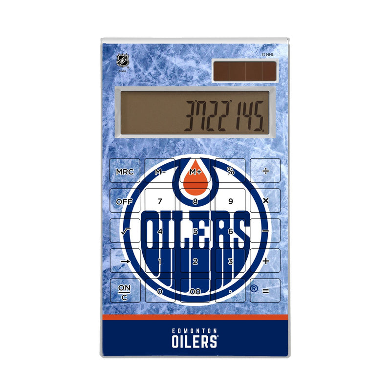 Edmonton Oilers Ice Wordmark Desktop Calculator