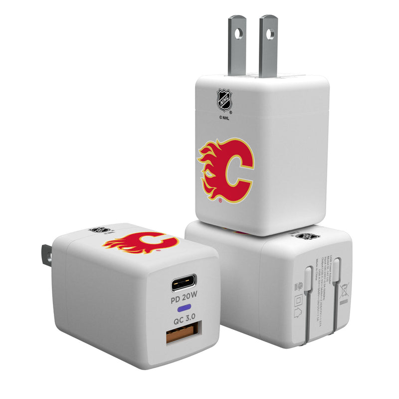 Calgary Flames Insignia USB A and C Charger