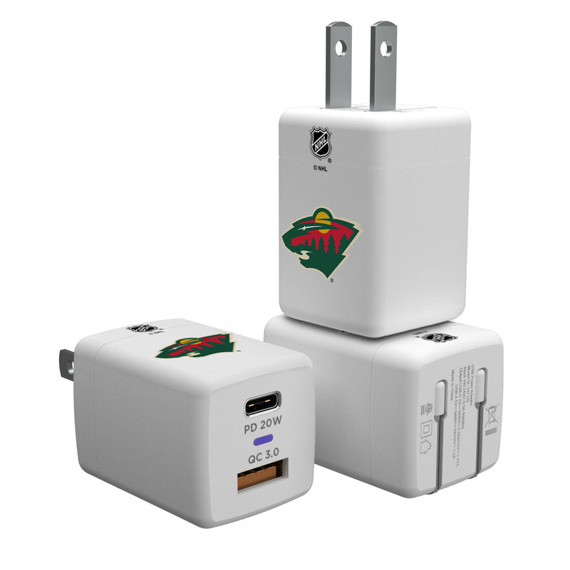 Minnesota Wild Insignia USB A and C Charger