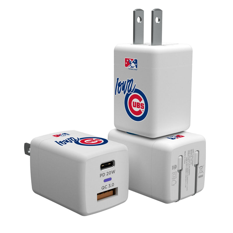 Iowa Cubs Insignia USB A/C Charger