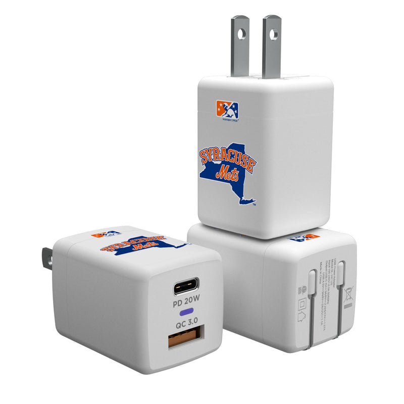 Syracuse Mets Insignia USB A/C Charger